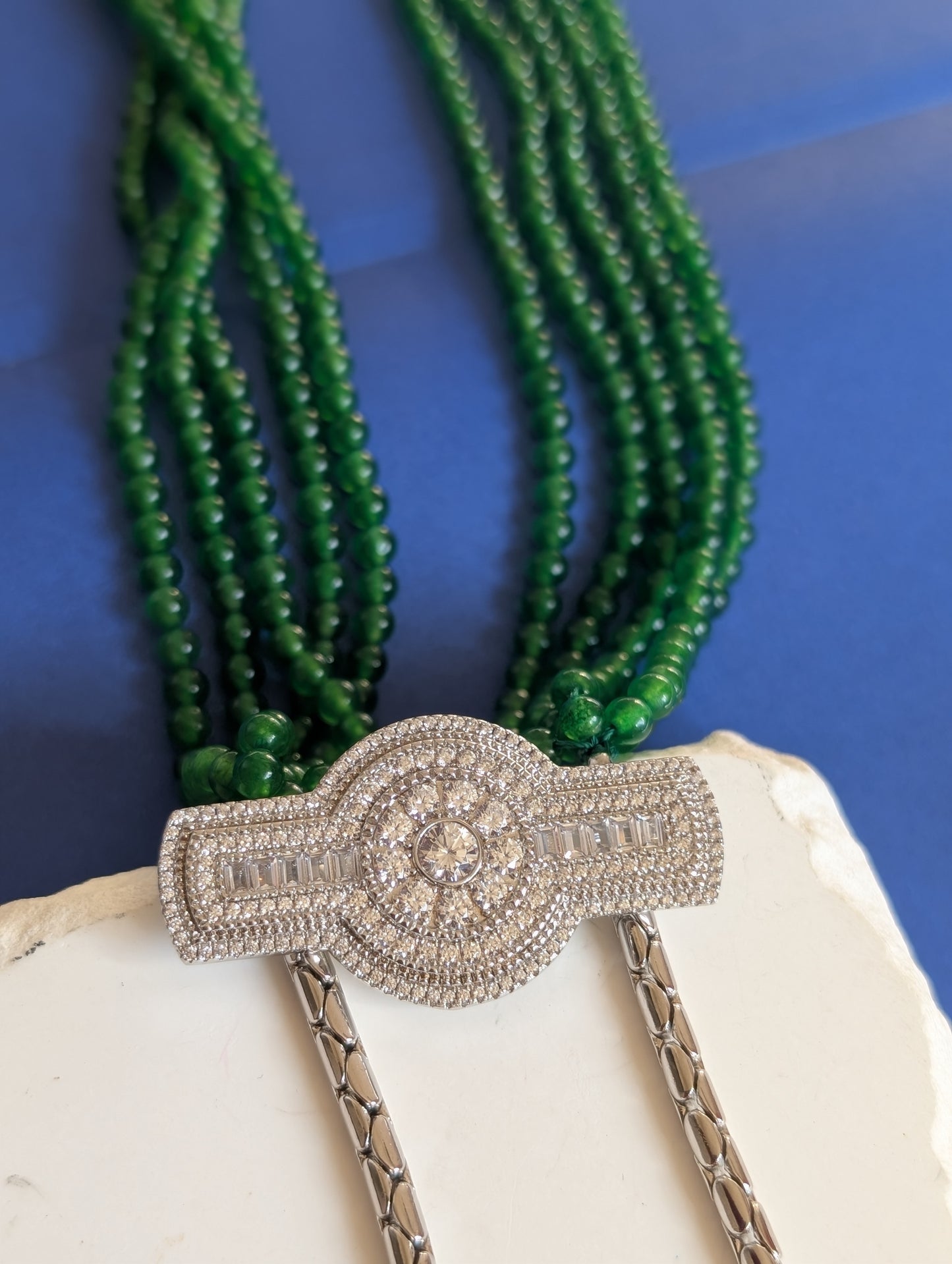 Regal Emerald Tassel Necklace