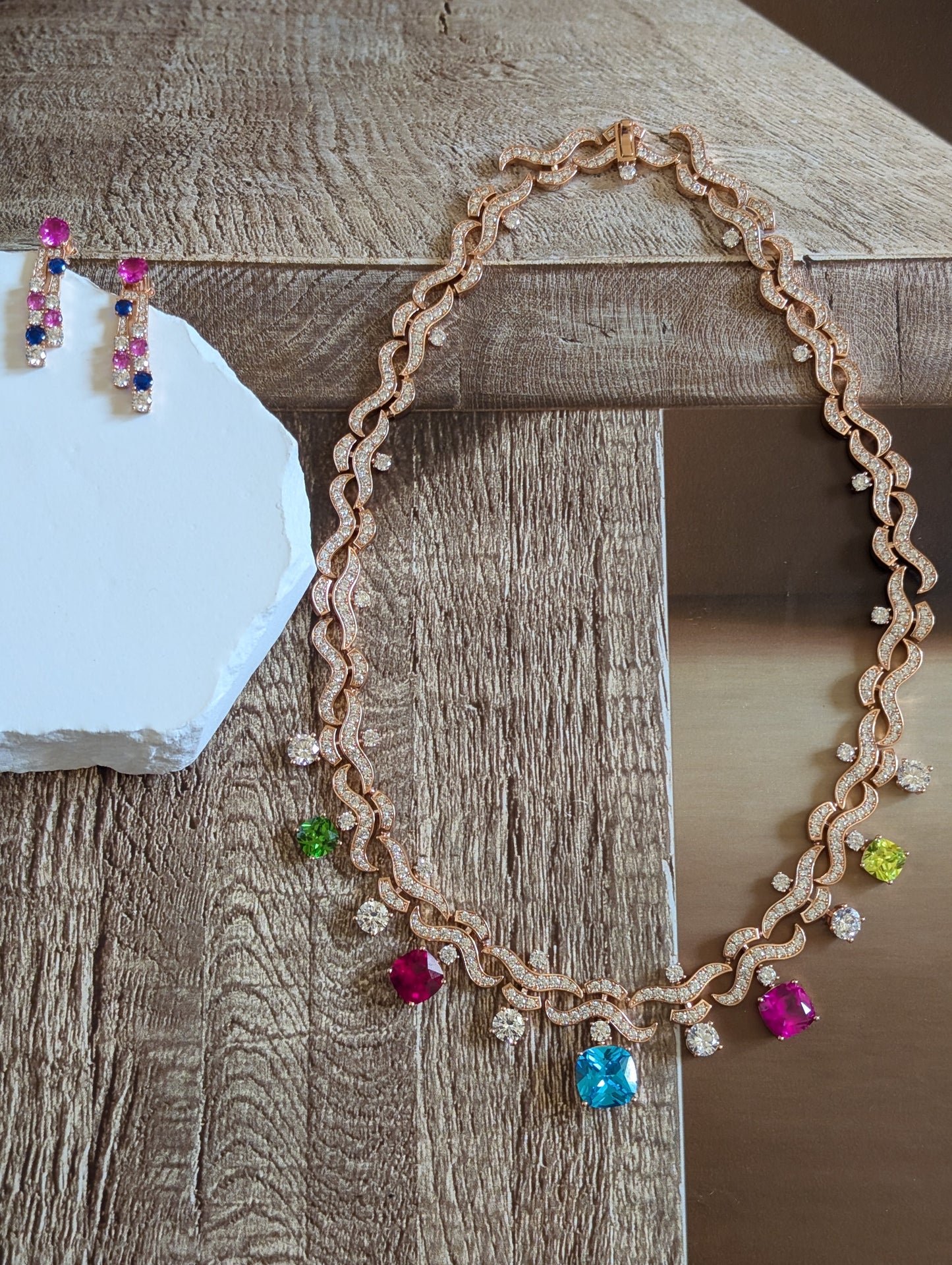 Celeste Multigem Diamond Necklace Set