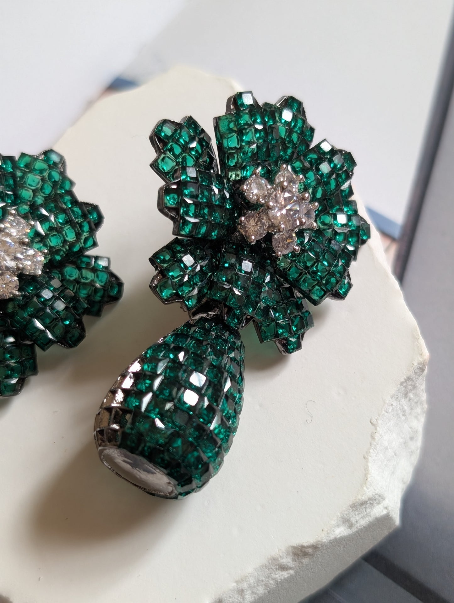 Zahira Garnet Bloom Earrings