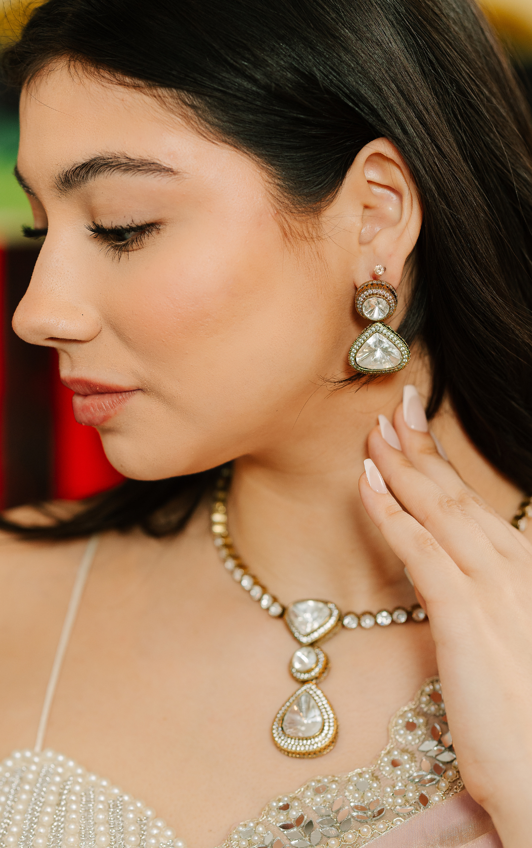 Ace Victorian Polki Necklace Set