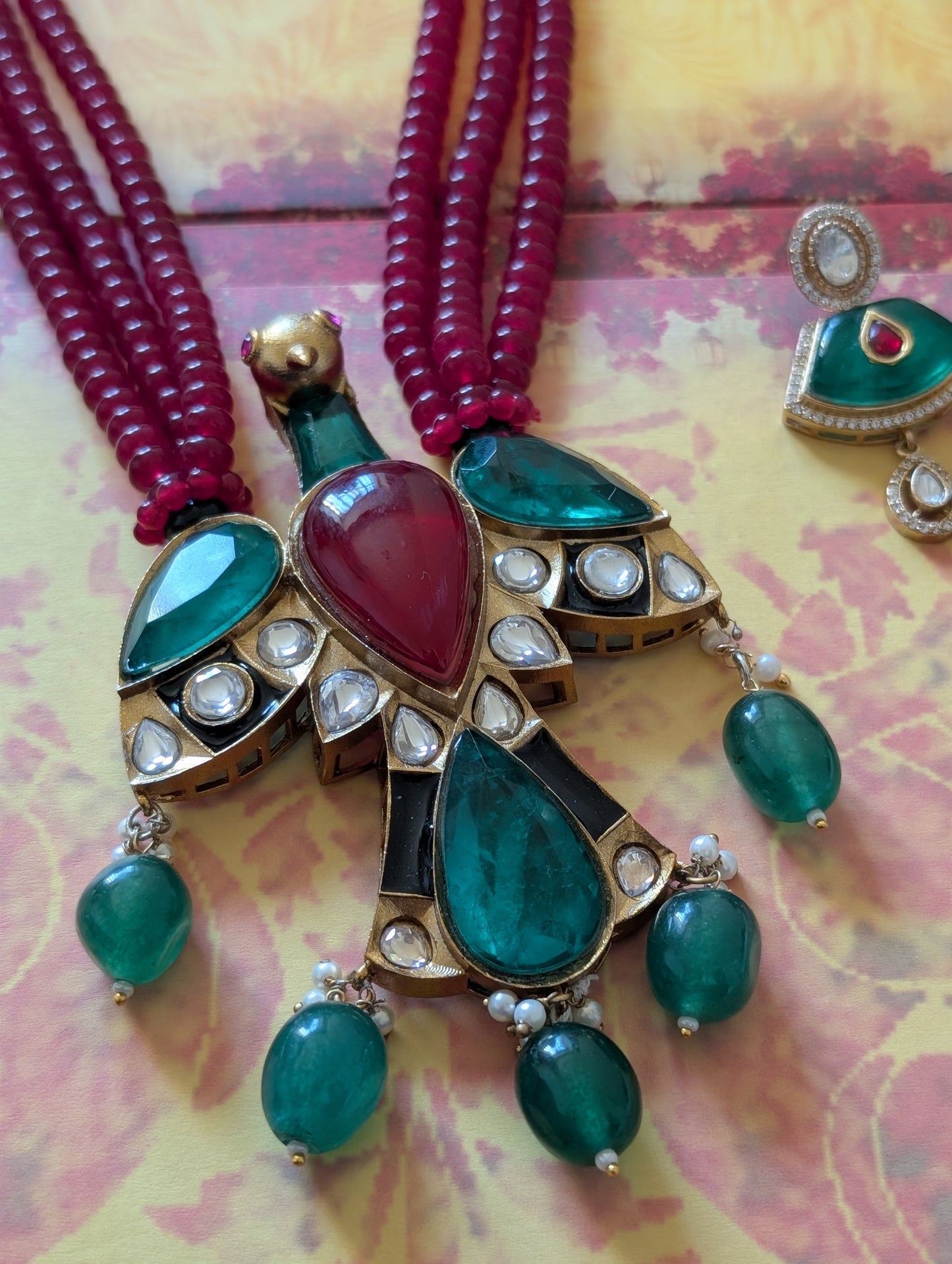 Regal Peacock Kundan Necklace
