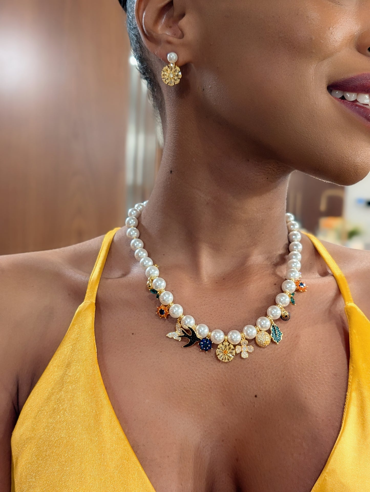 Komal's Charm Pearl Necklace Set