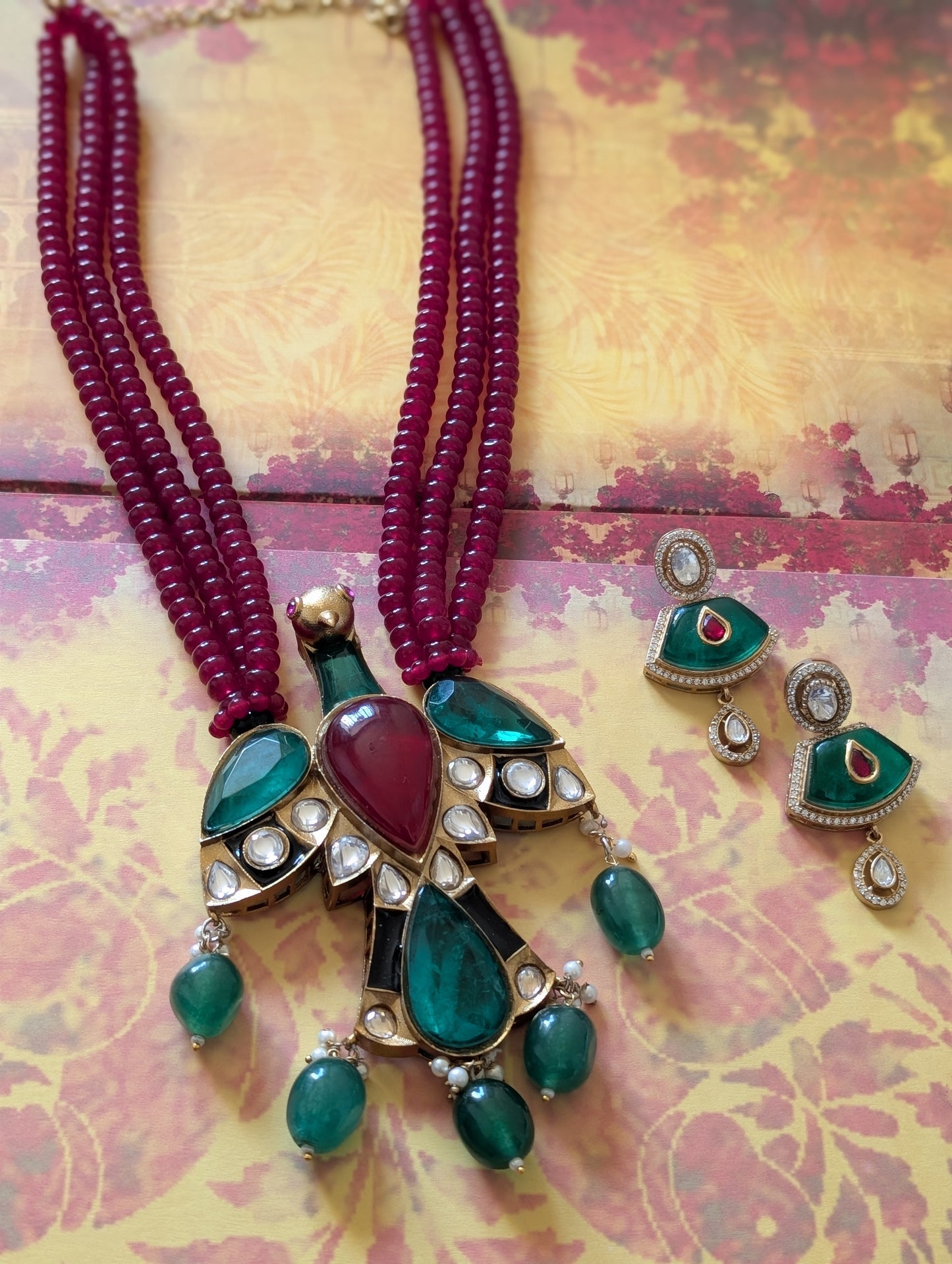 Regal Peacock Kundan Necklace