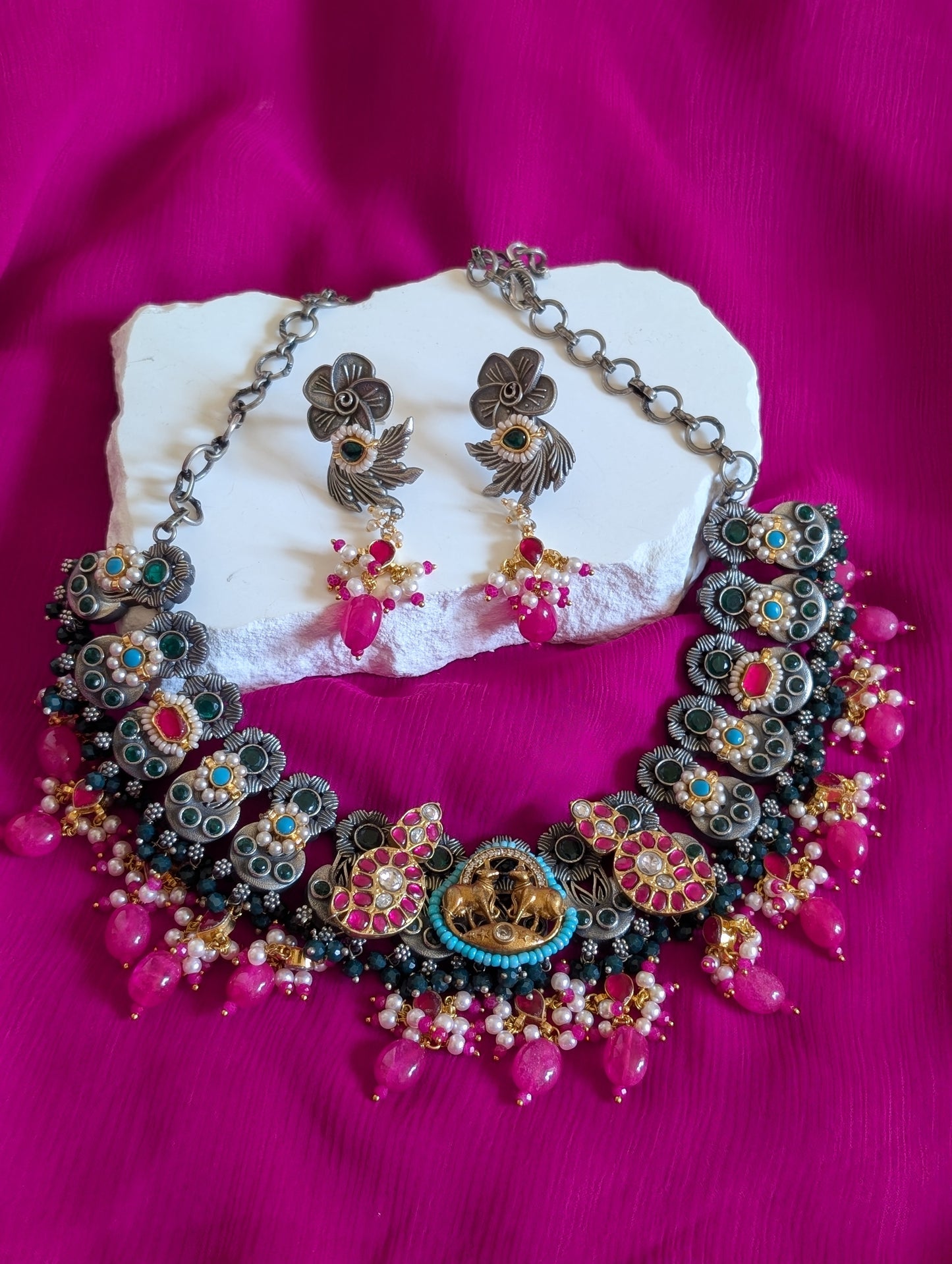 Rajsi Temple Heritage Necklace Set