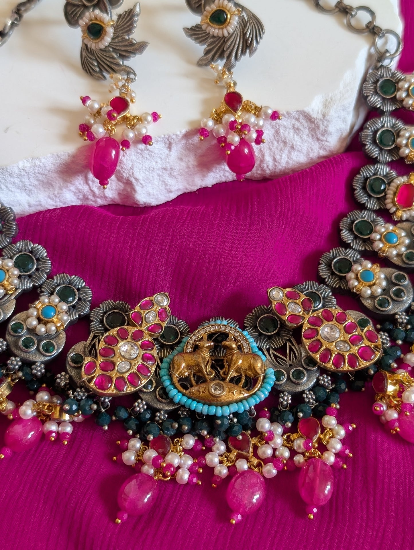 Rajsi Temple Heritage Necklace Set