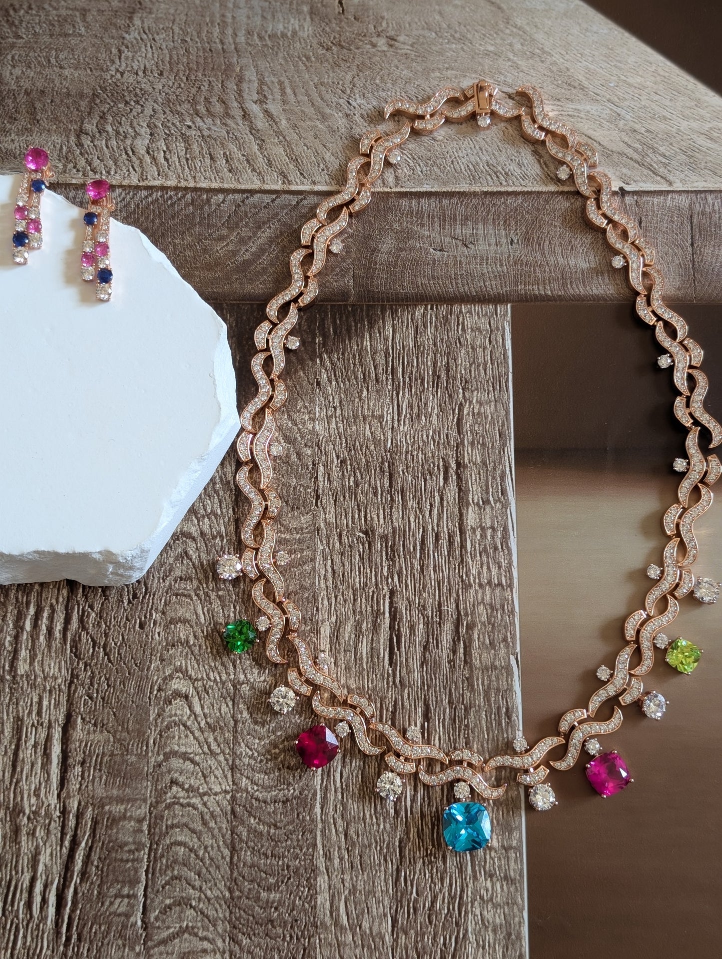 Celeste Multigem Diamond Necklace Set