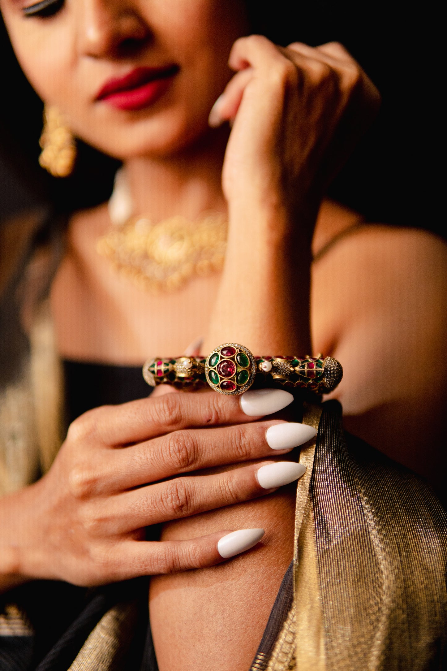 Kundan Gemstone Heritage Kada