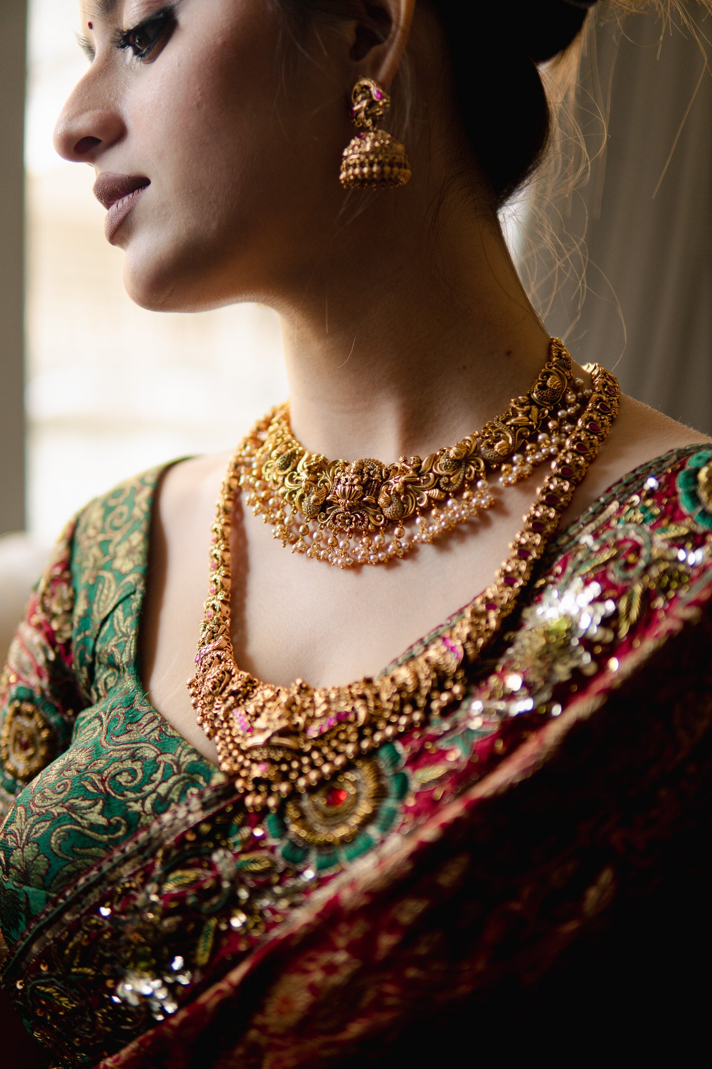 Vyoma Antique Temple Necklace Set