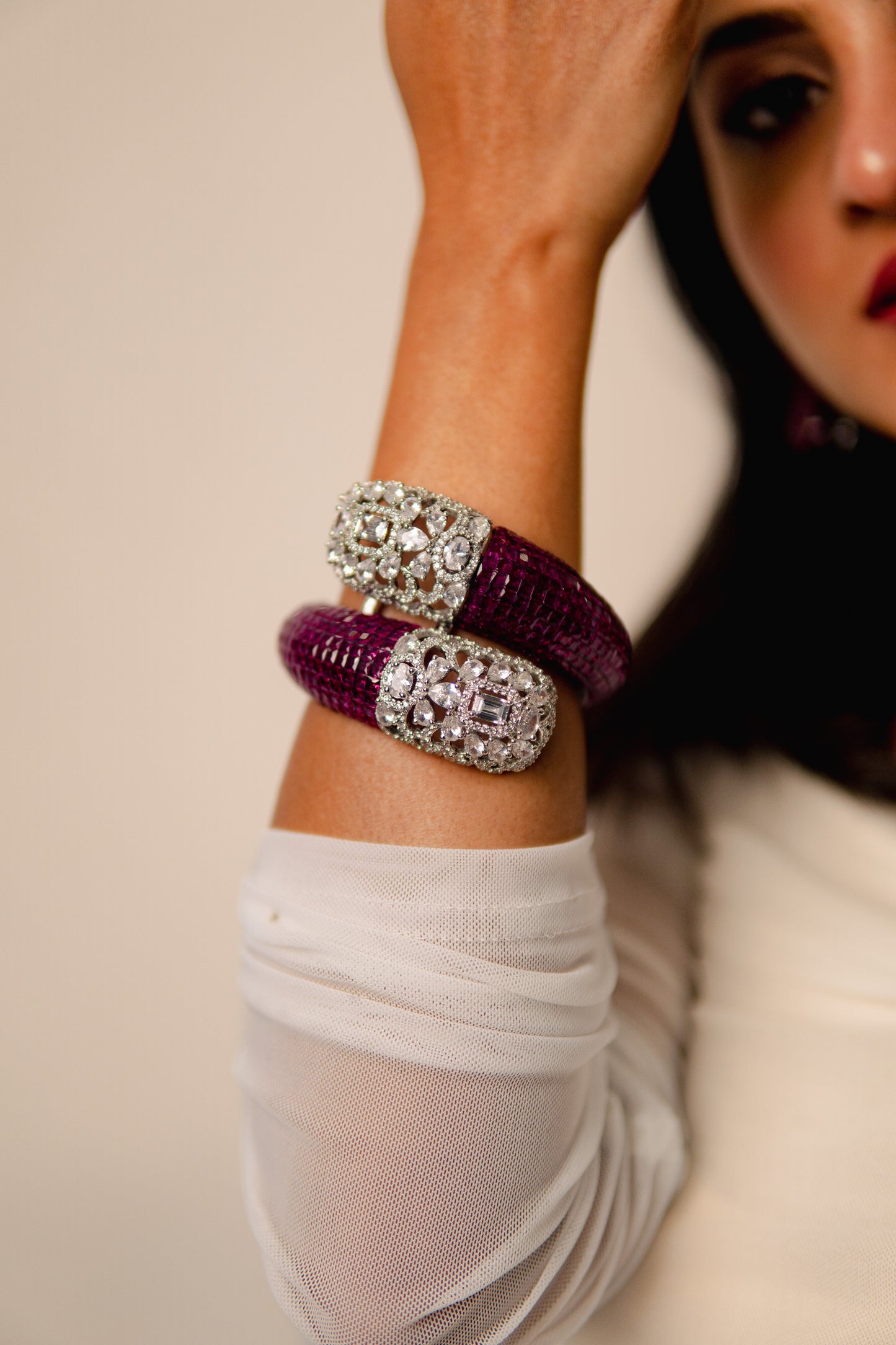 Ishya Crystal Crown Bangles
