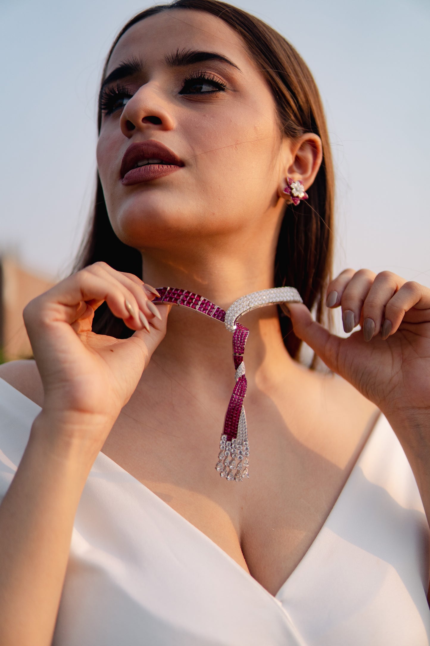 Seraphina Ruby Cascade Set