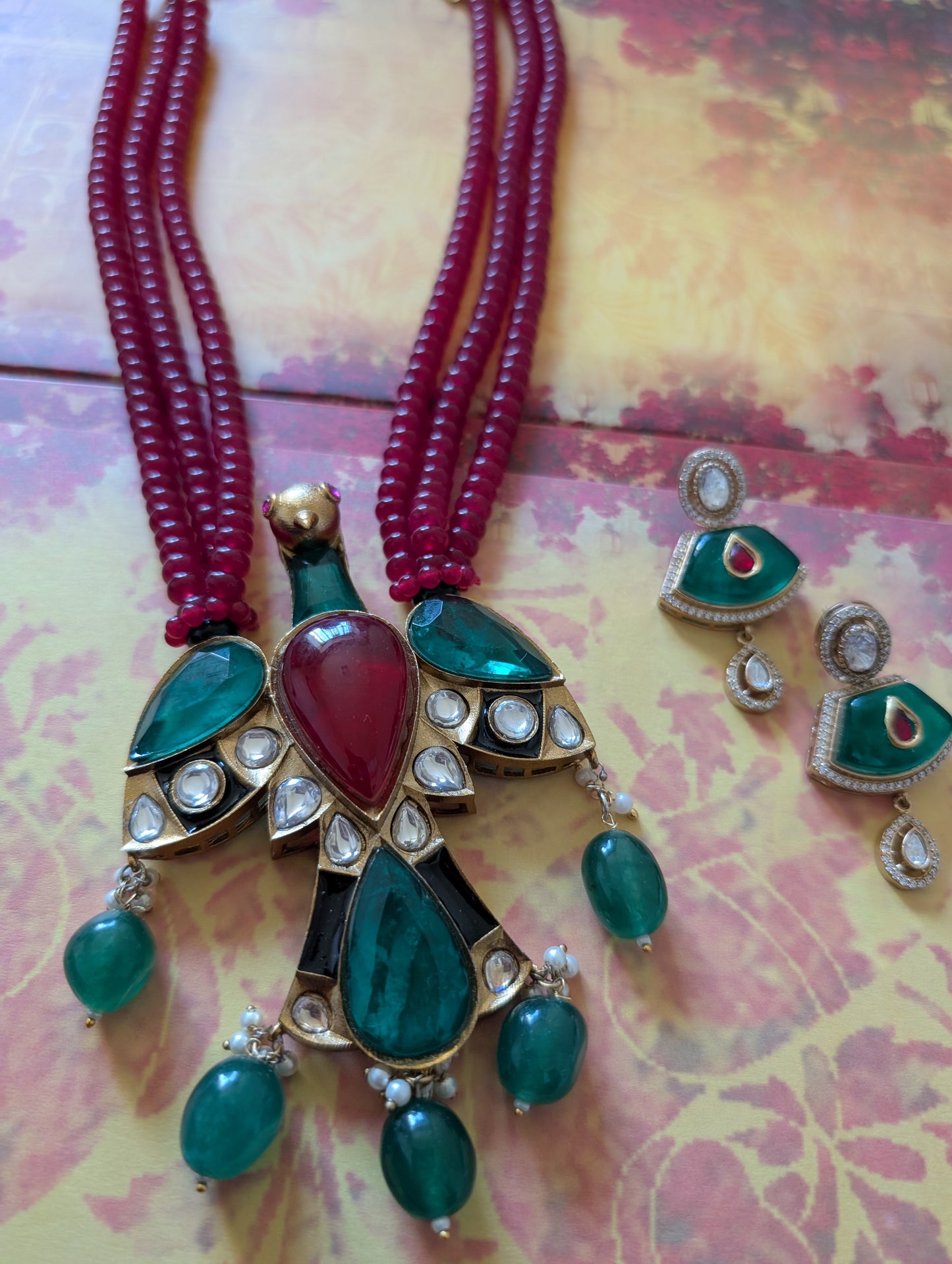 Regal Peacock Kundan Necklace
