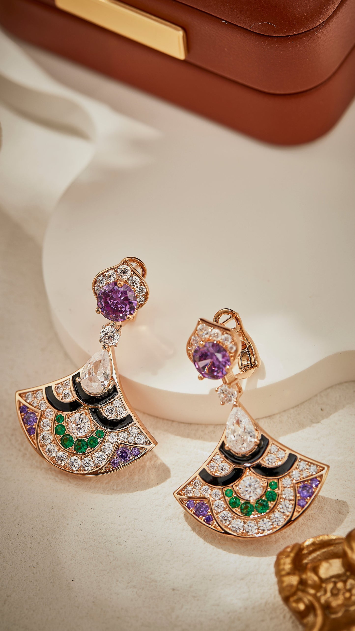 Amethyst Elegance Fan Necklace Set