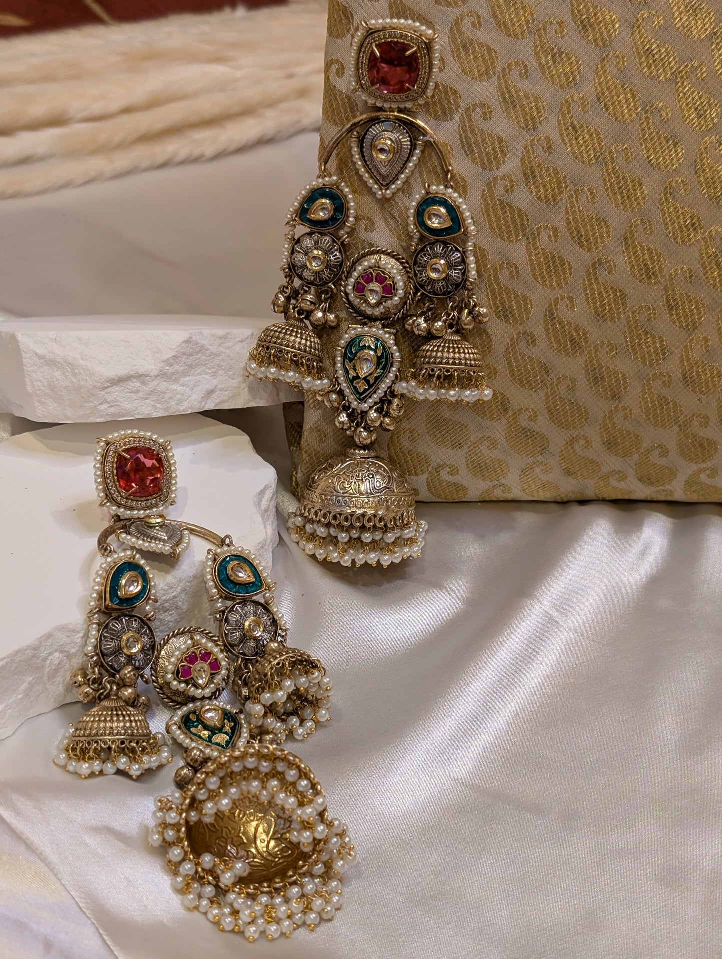 Majestic Meenakari Splendor Earrings