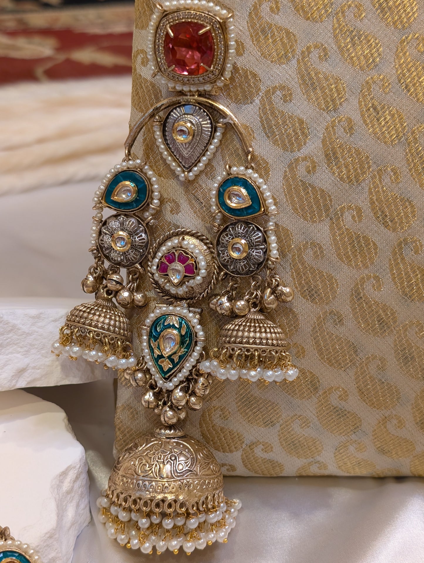Majestic Meenakari Splendor Earrings