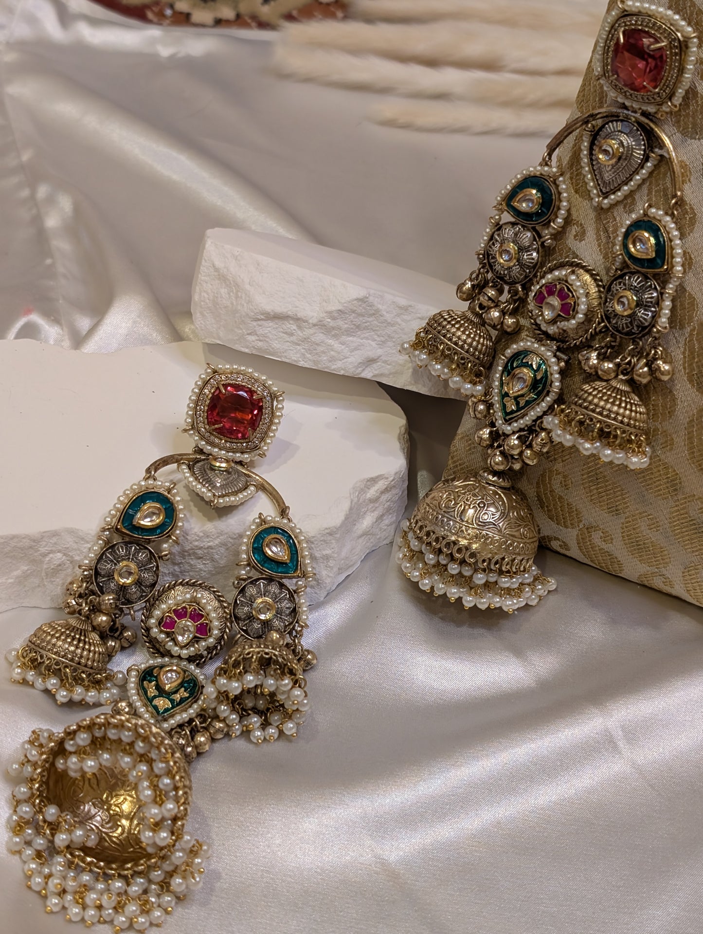 Majestic Meenakari Splendor Earrings