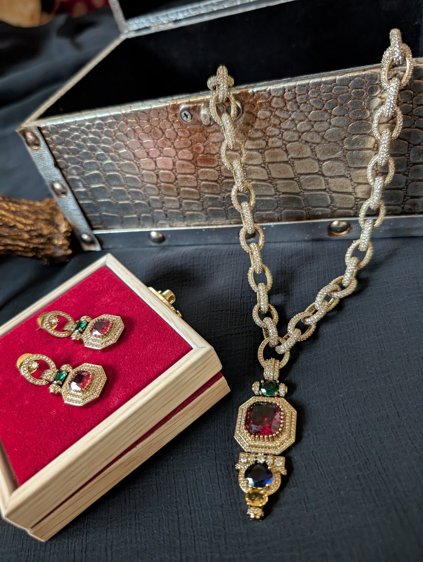 Crimson Crown Ensemble Necklace
