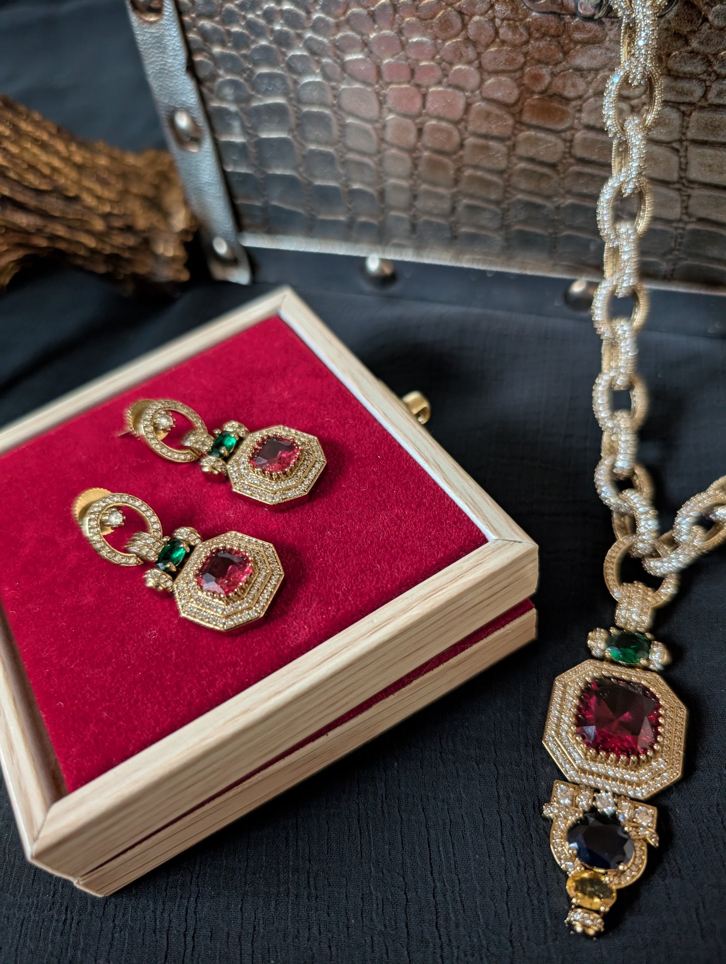 Crimson Crown Ensemble Necklace