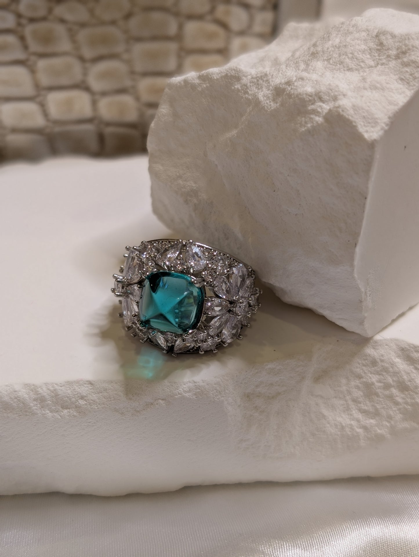 Aubery Green Stone Ring