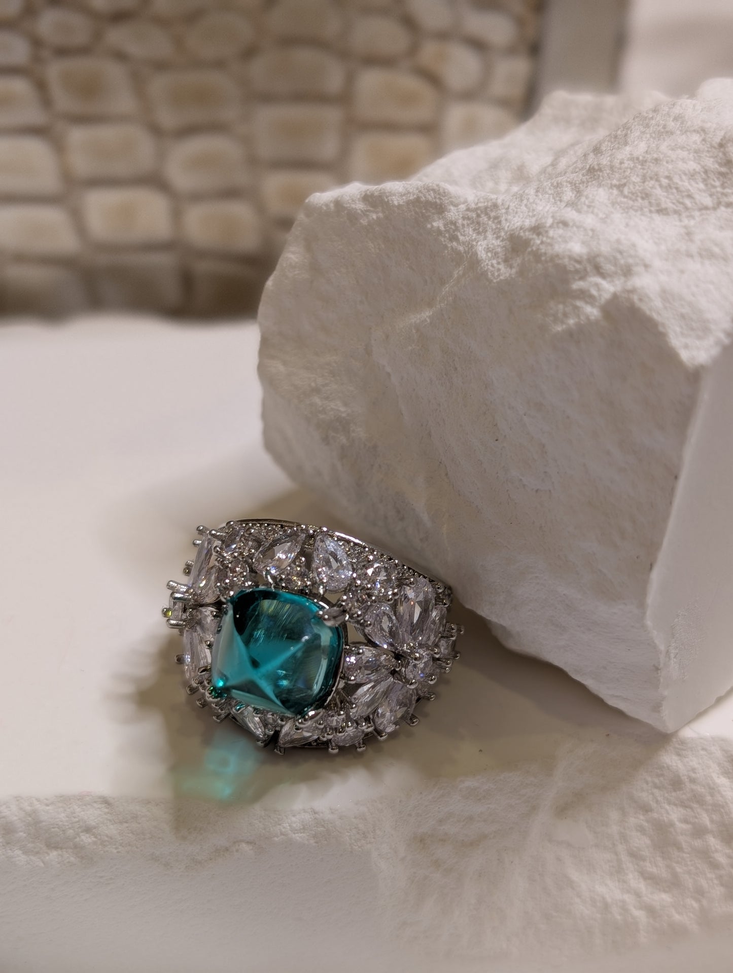Aubery Green Stone Ring