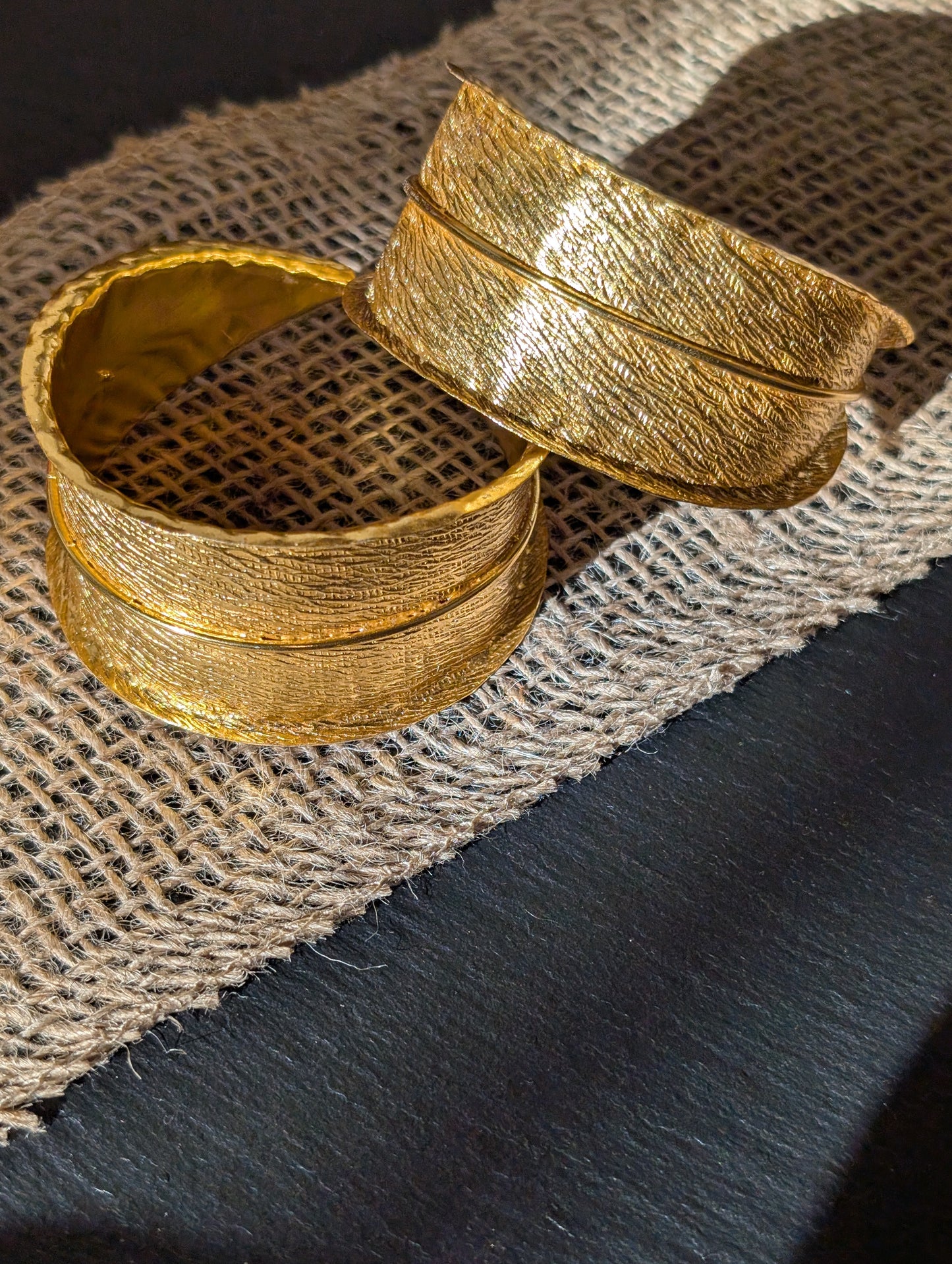 The Golden Wave Textured Hoops