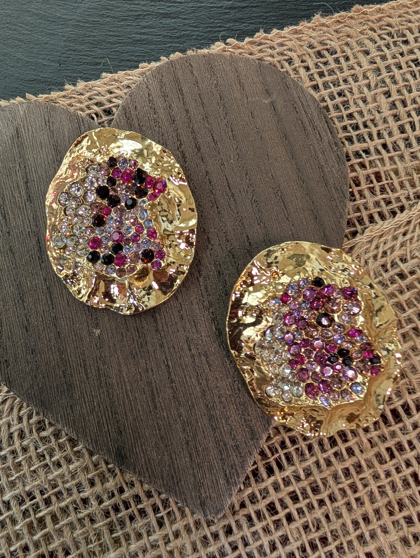 Gilded Semi Precious Stone Earrings