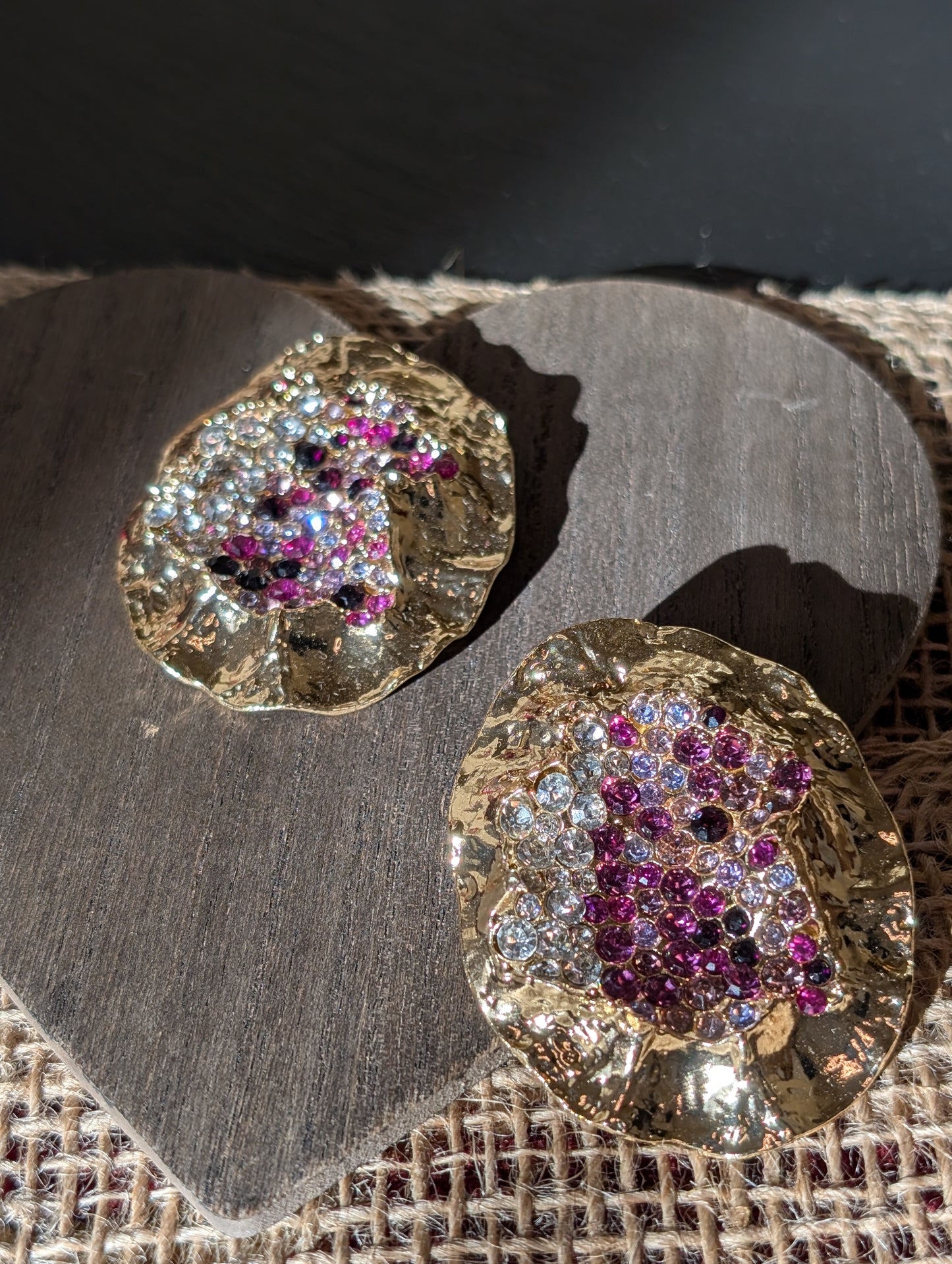 Gilded Semi Precious Stone Earrings