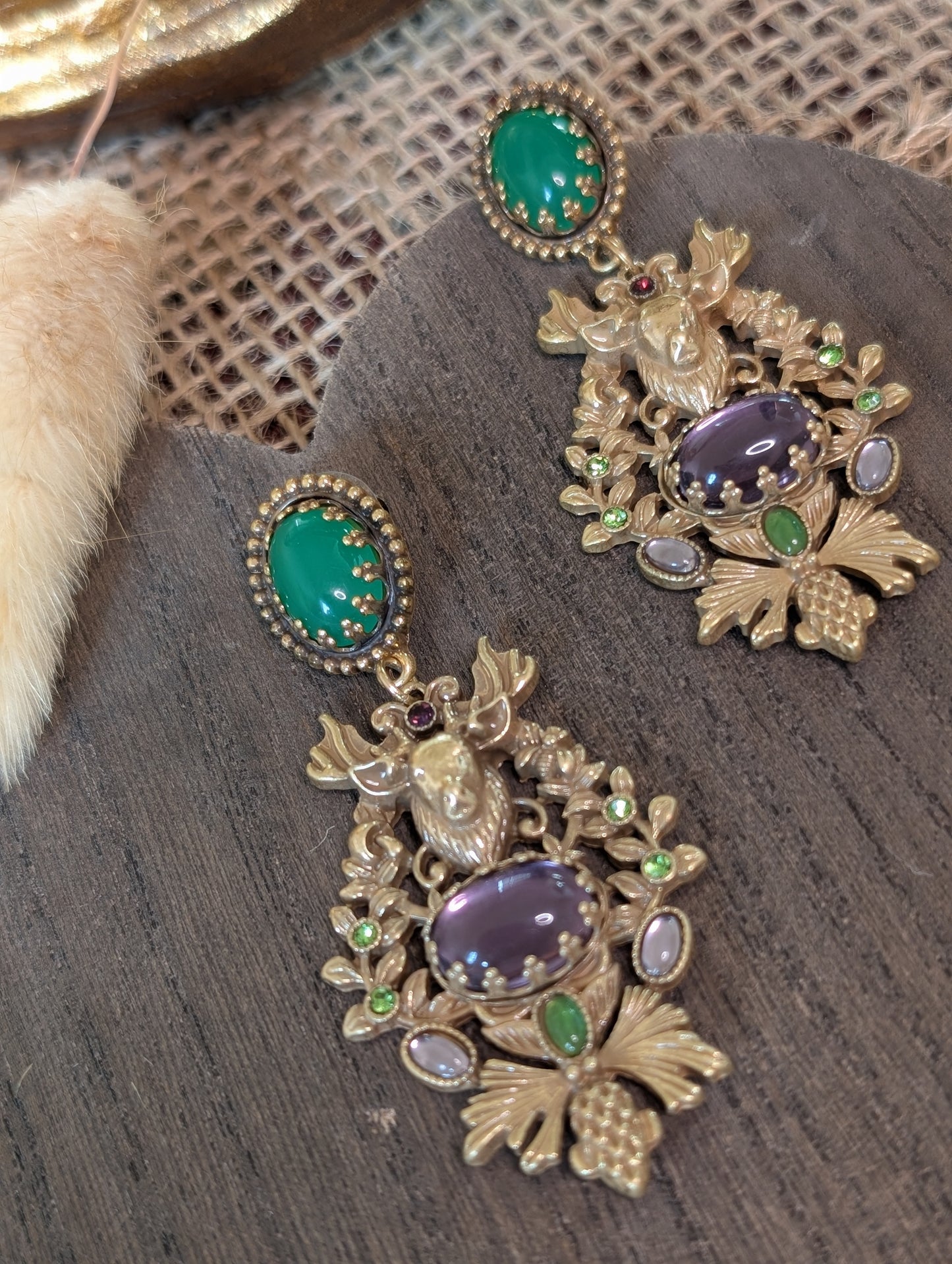 Elara Stag Drop Earrings