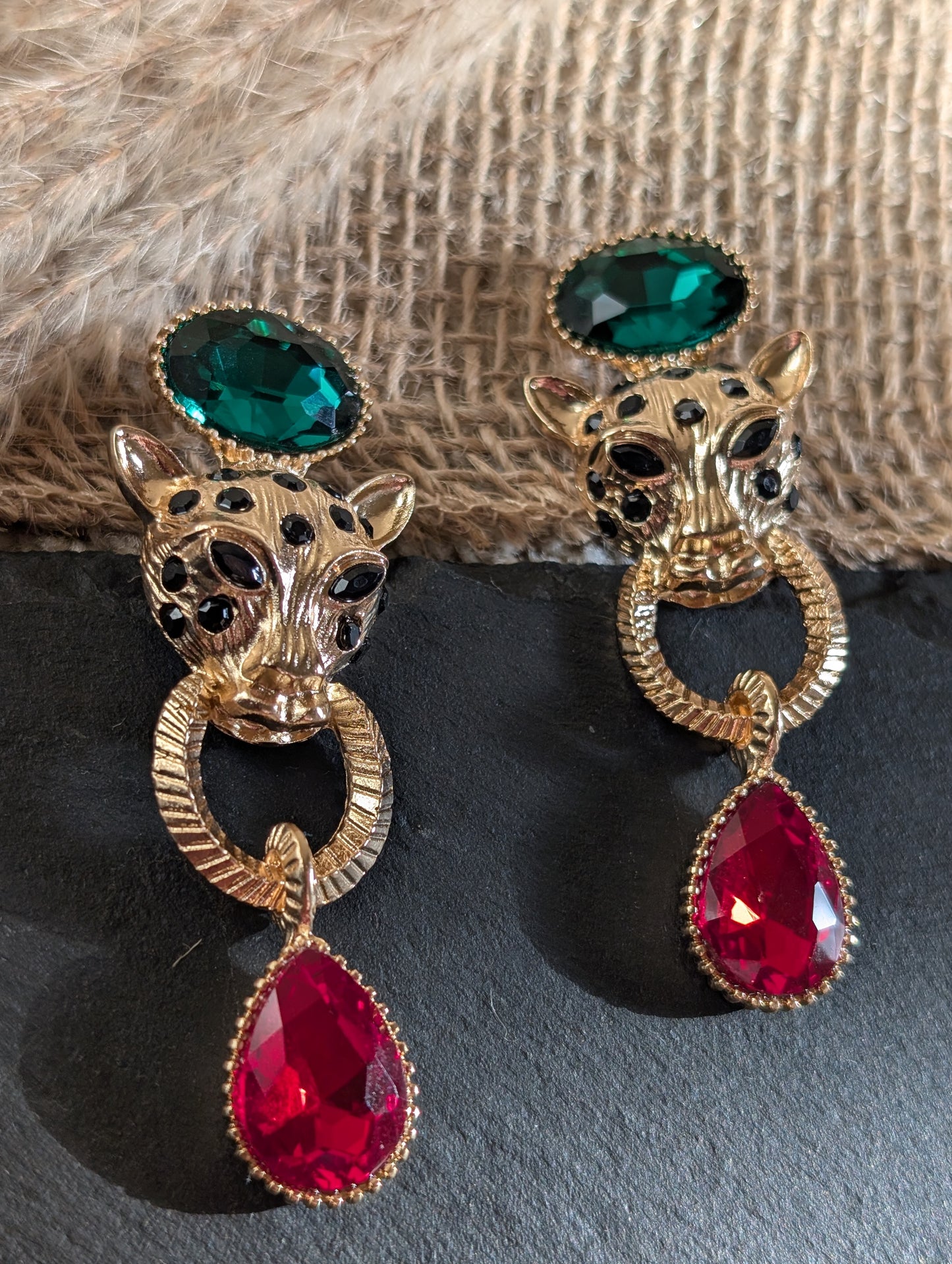 Selene Panther Statement Earrings