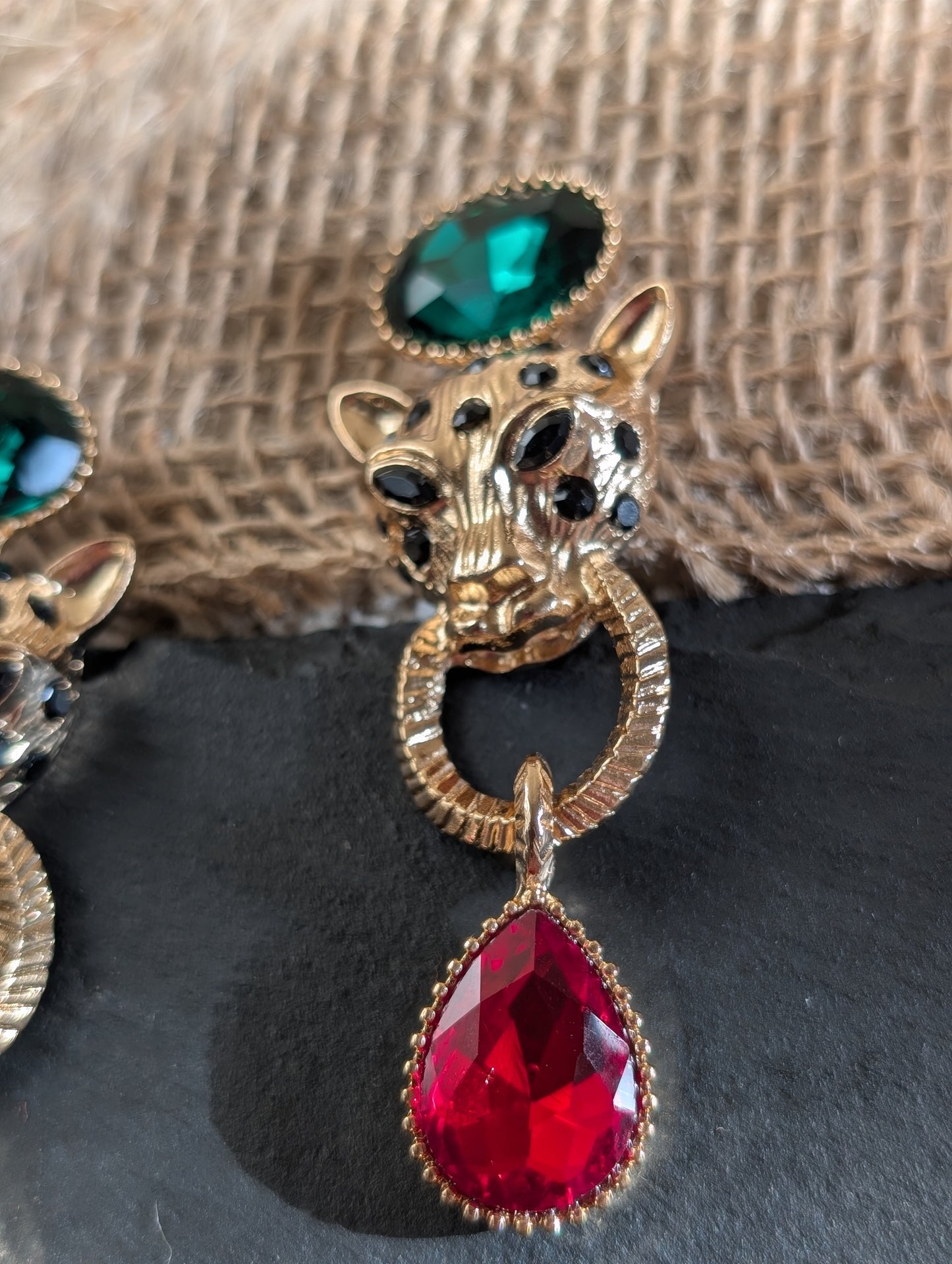 Selene Panther Statement Earrings