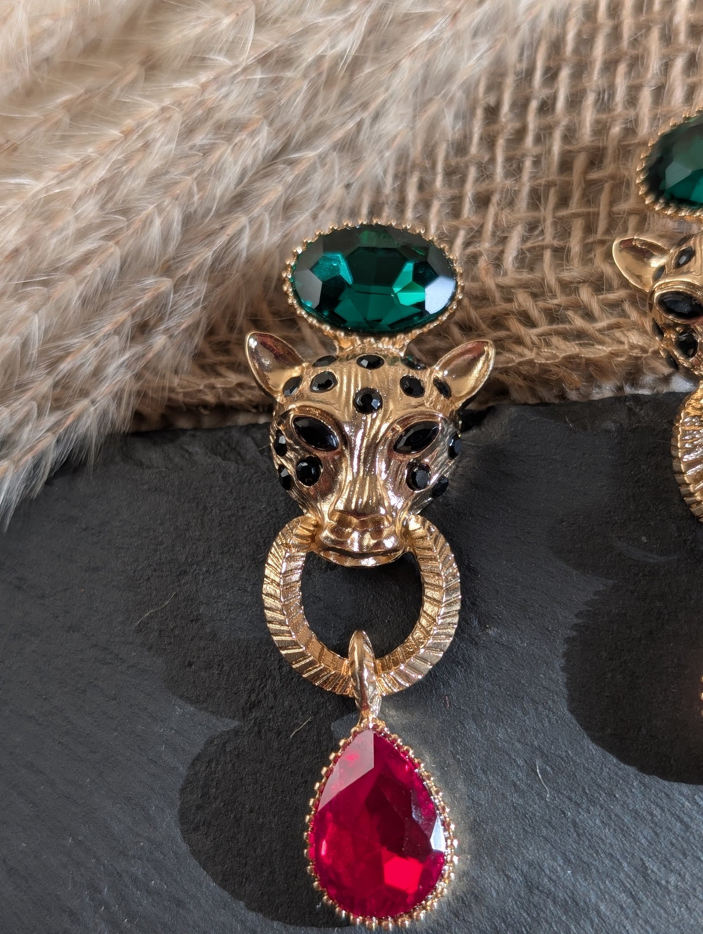 Selene Panther Statement Earrings