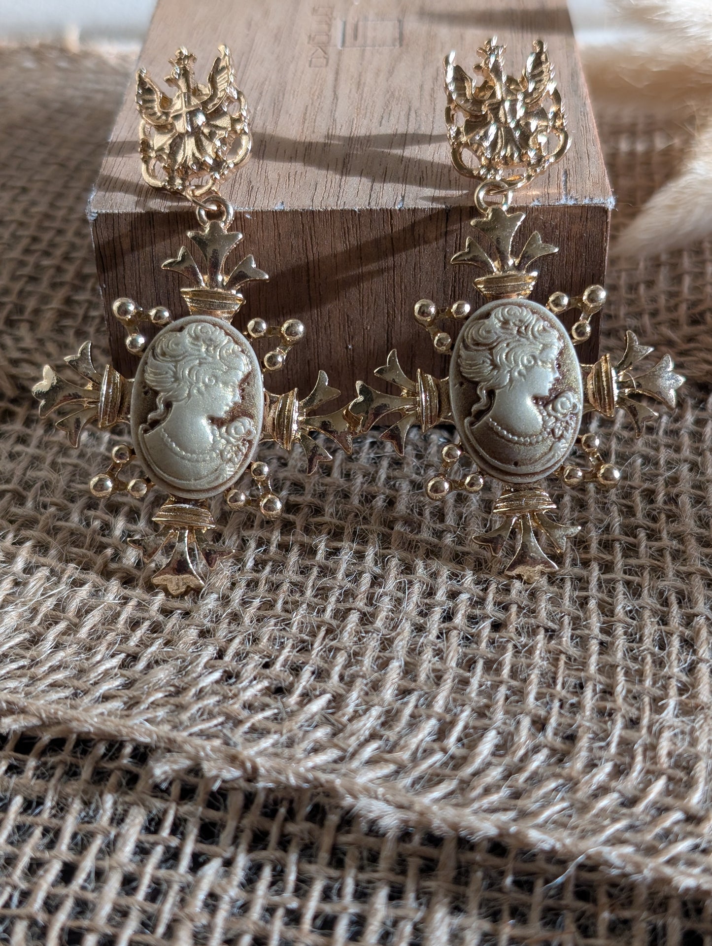 Anastasia Vintage Cameo Earrings