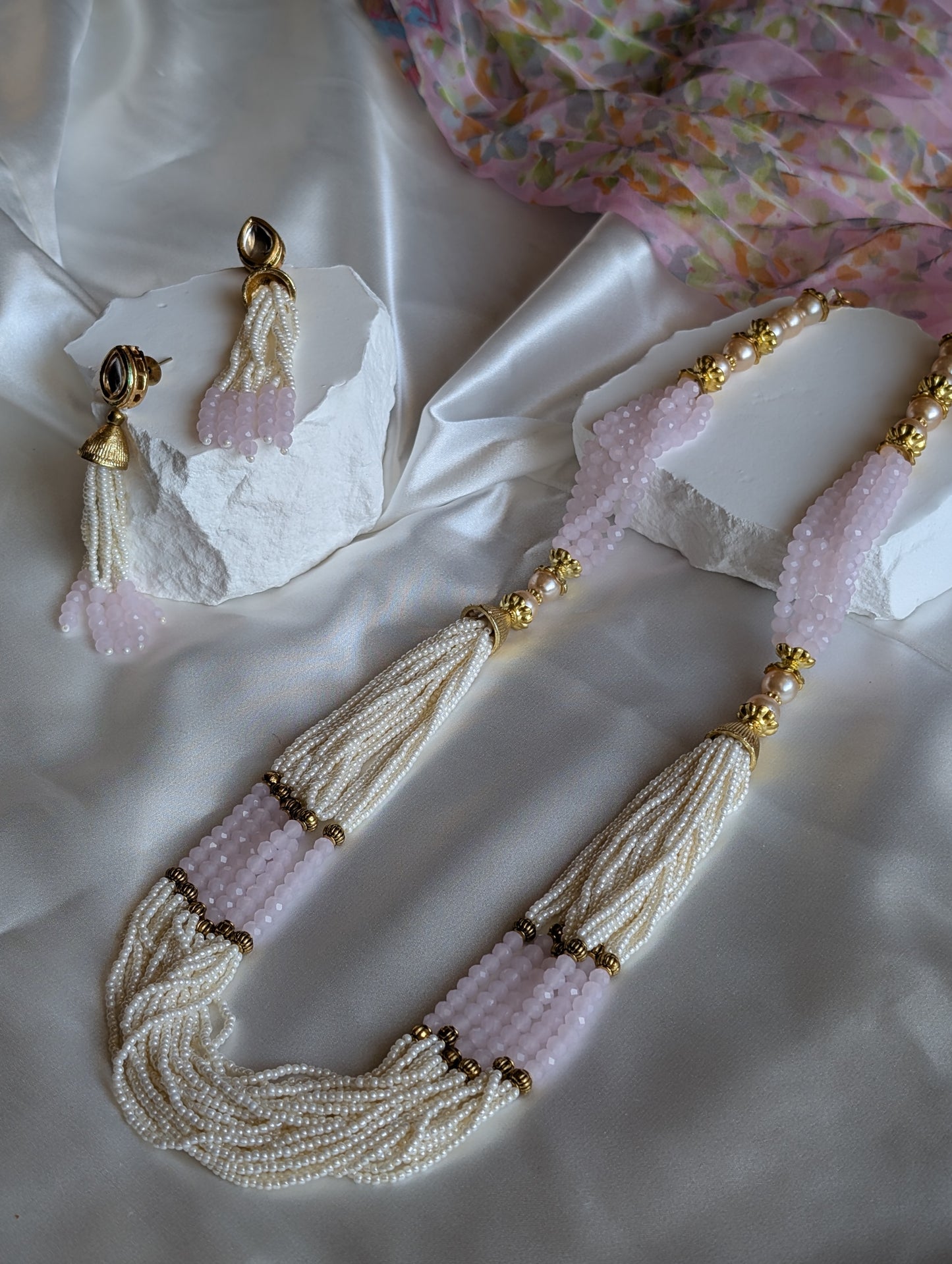 Elodie Pastel Pearl Necklace Set