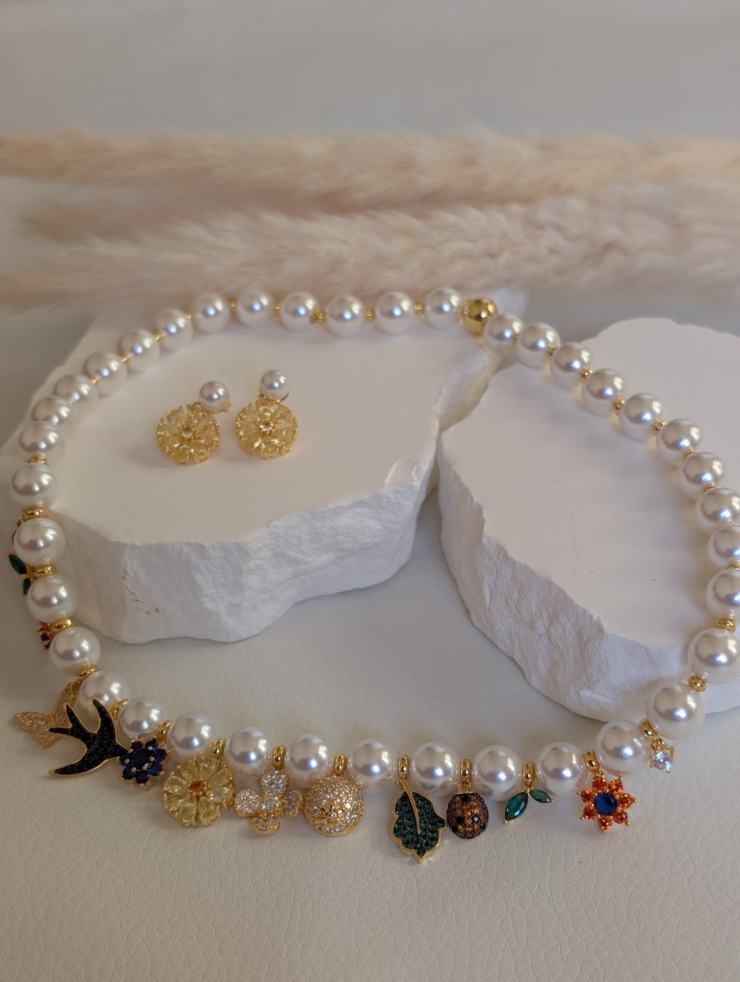 Komal's Charm Pearl Necklace Set