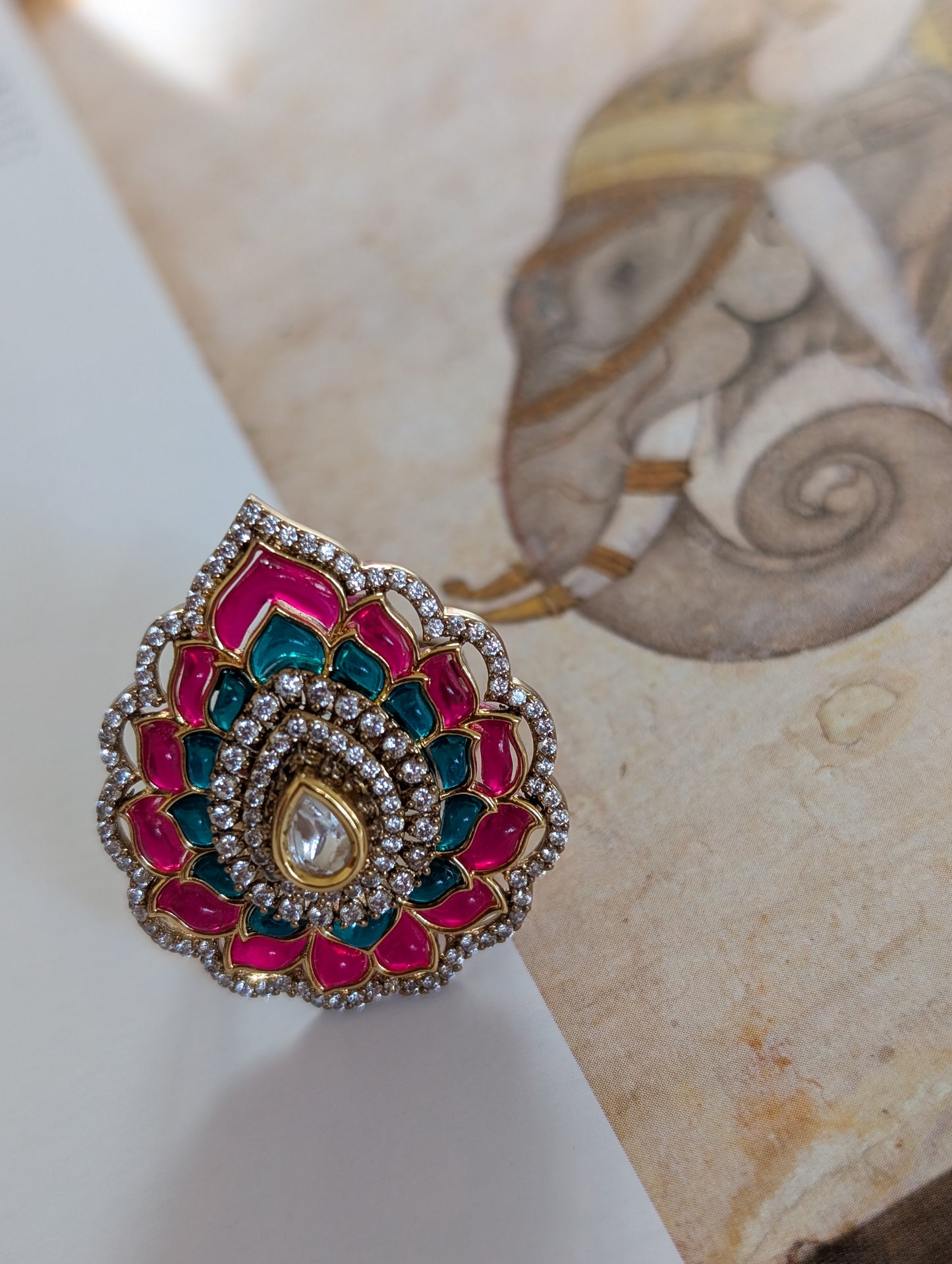 Majestic Lotus Statement Ring