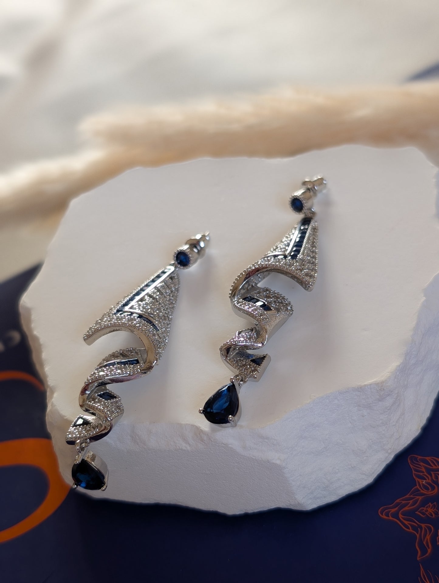 Sapphire Spiral Earrings