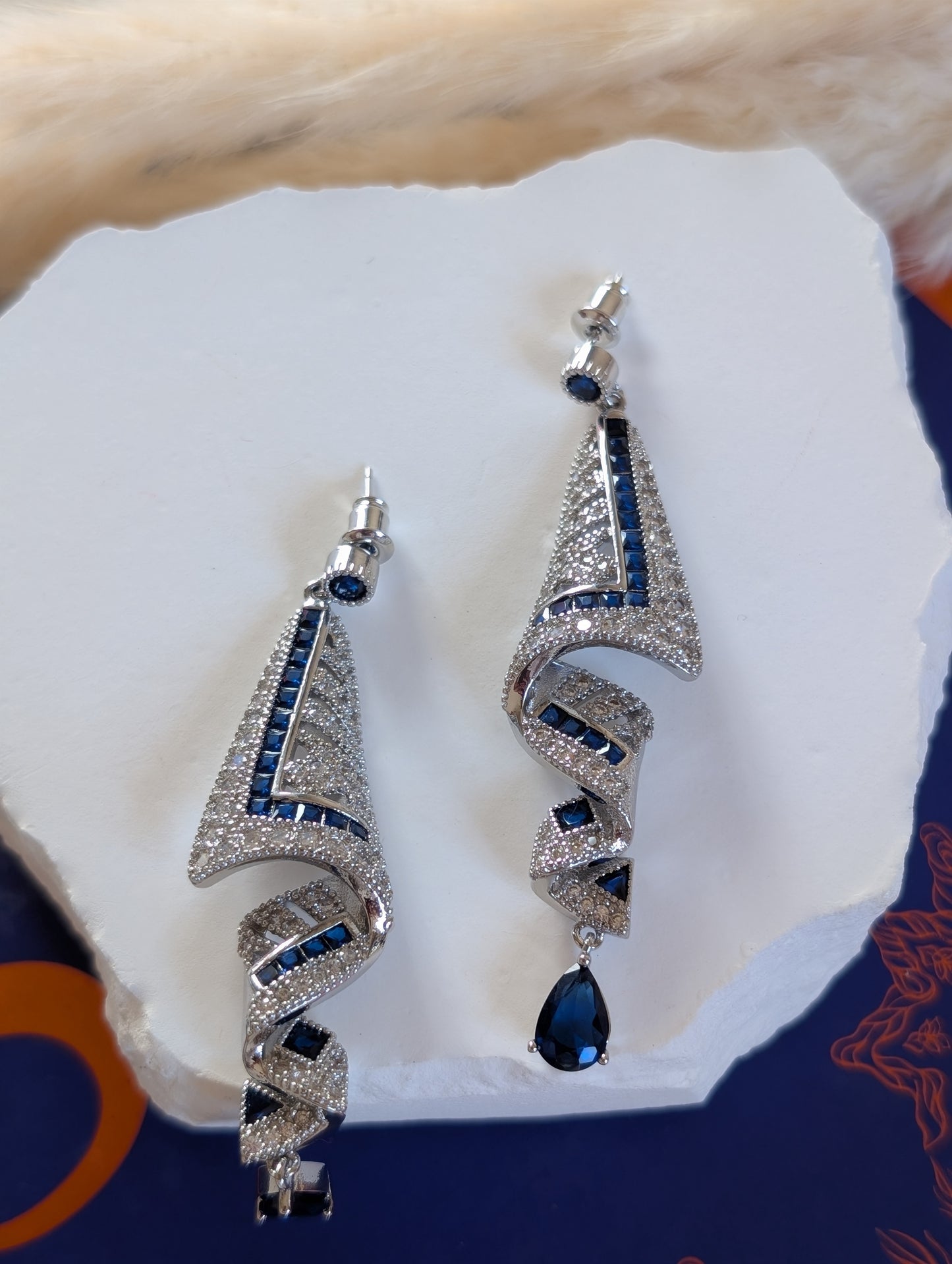 Sapphire Spiral Earrings