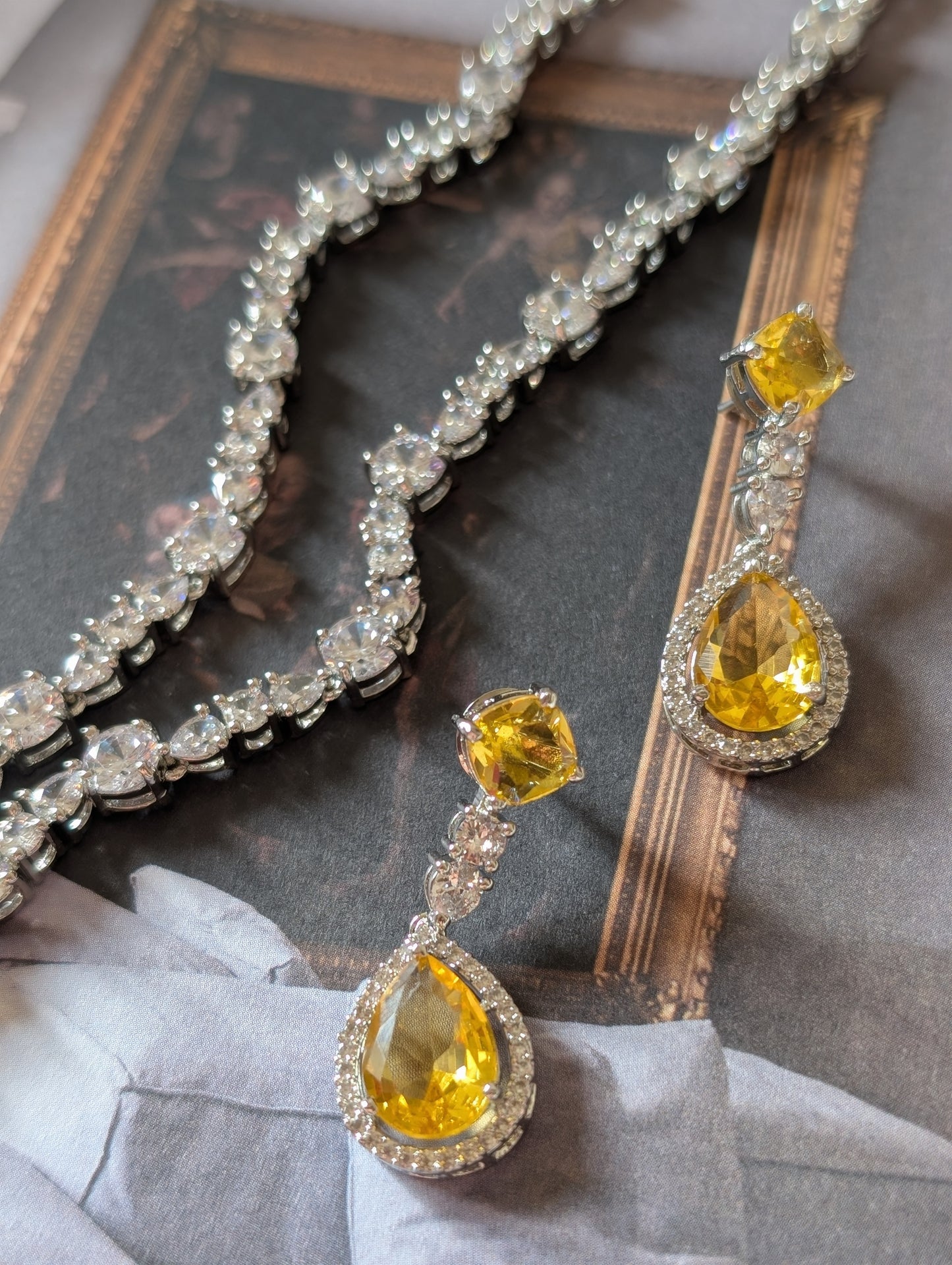 Sanya Citrine Drop Necklace Set
