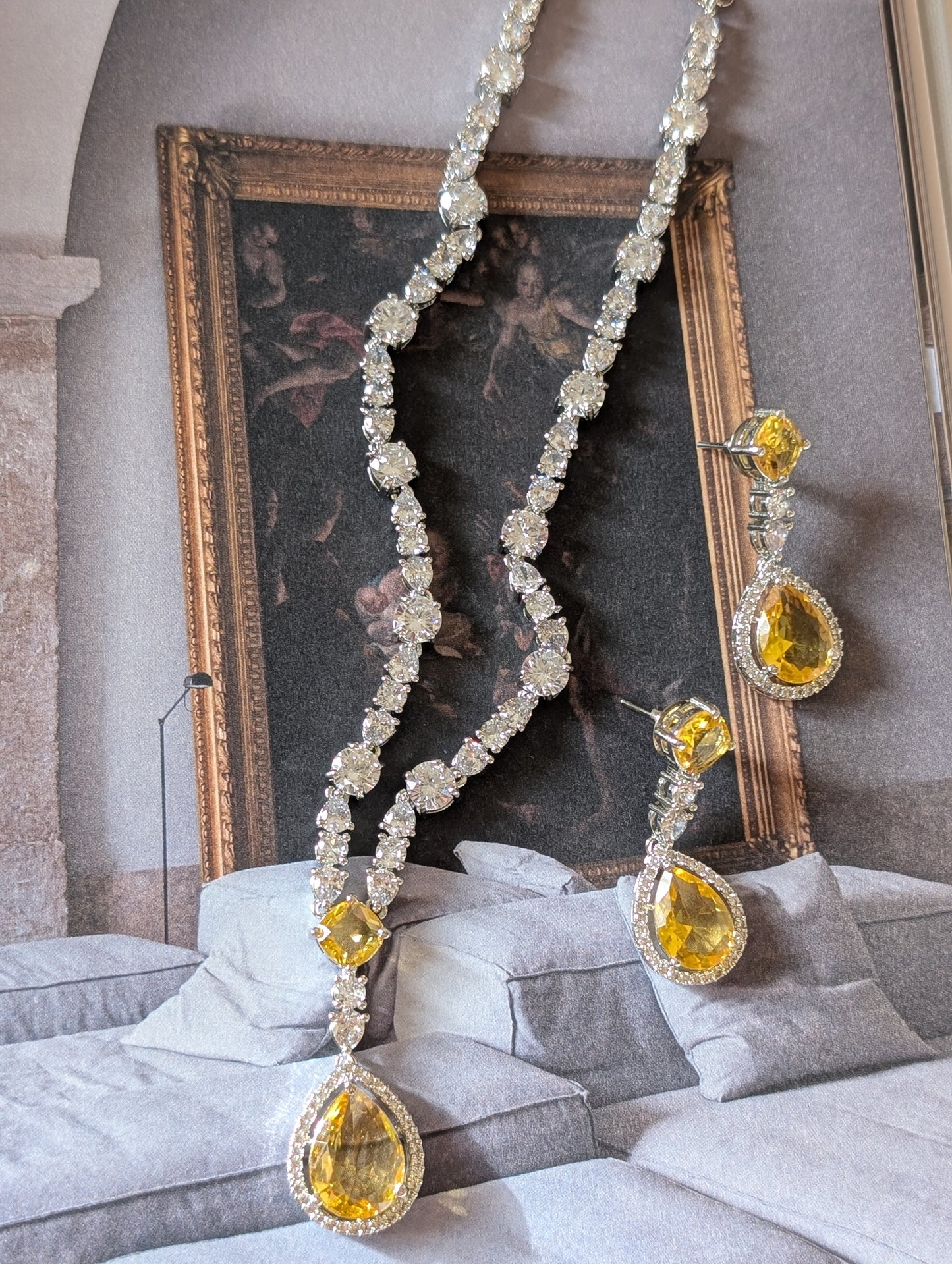 Sanya Citrine Drop Necklace Set