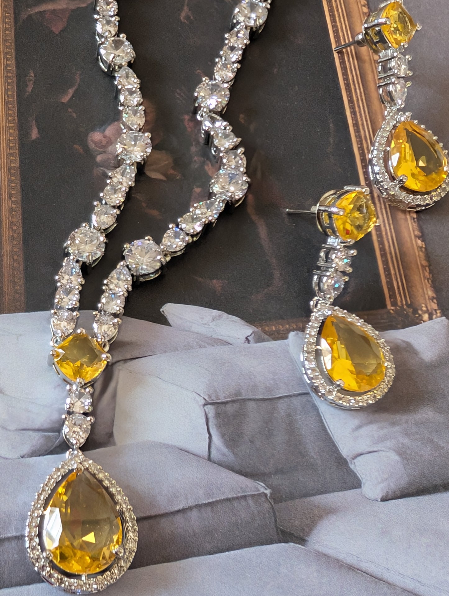 Sanya Citrine Drop Necklace Set