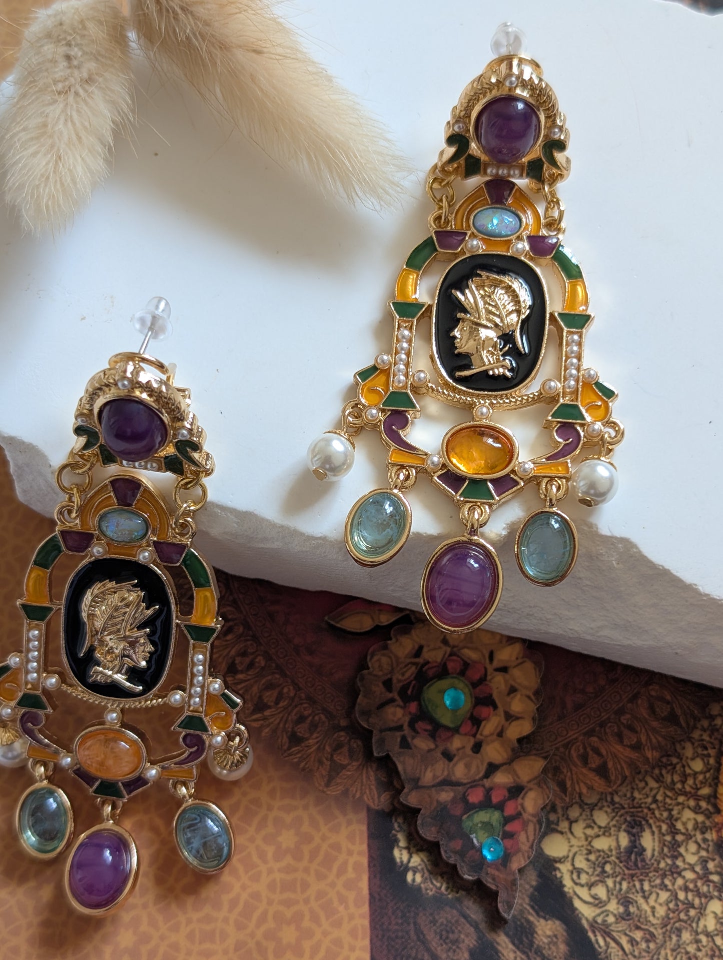 Aurelia Tapered Gemstone Medallions