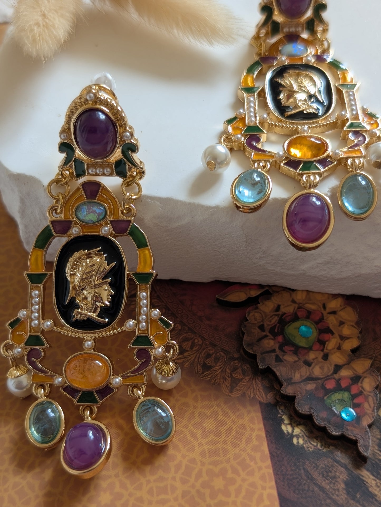 Aurelia Tapered Gemstone Medallions