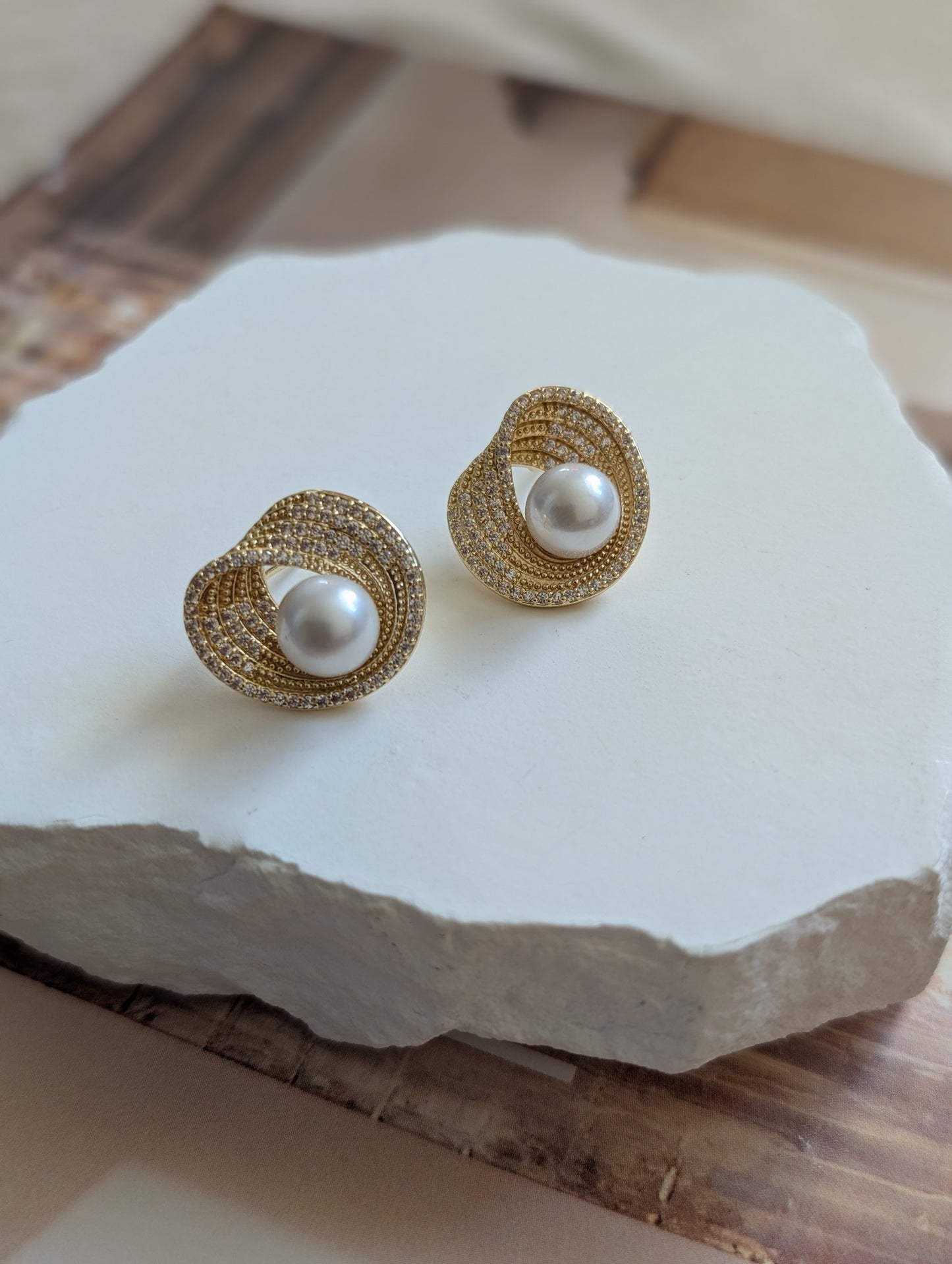 Celestial Halo Pearl Studs