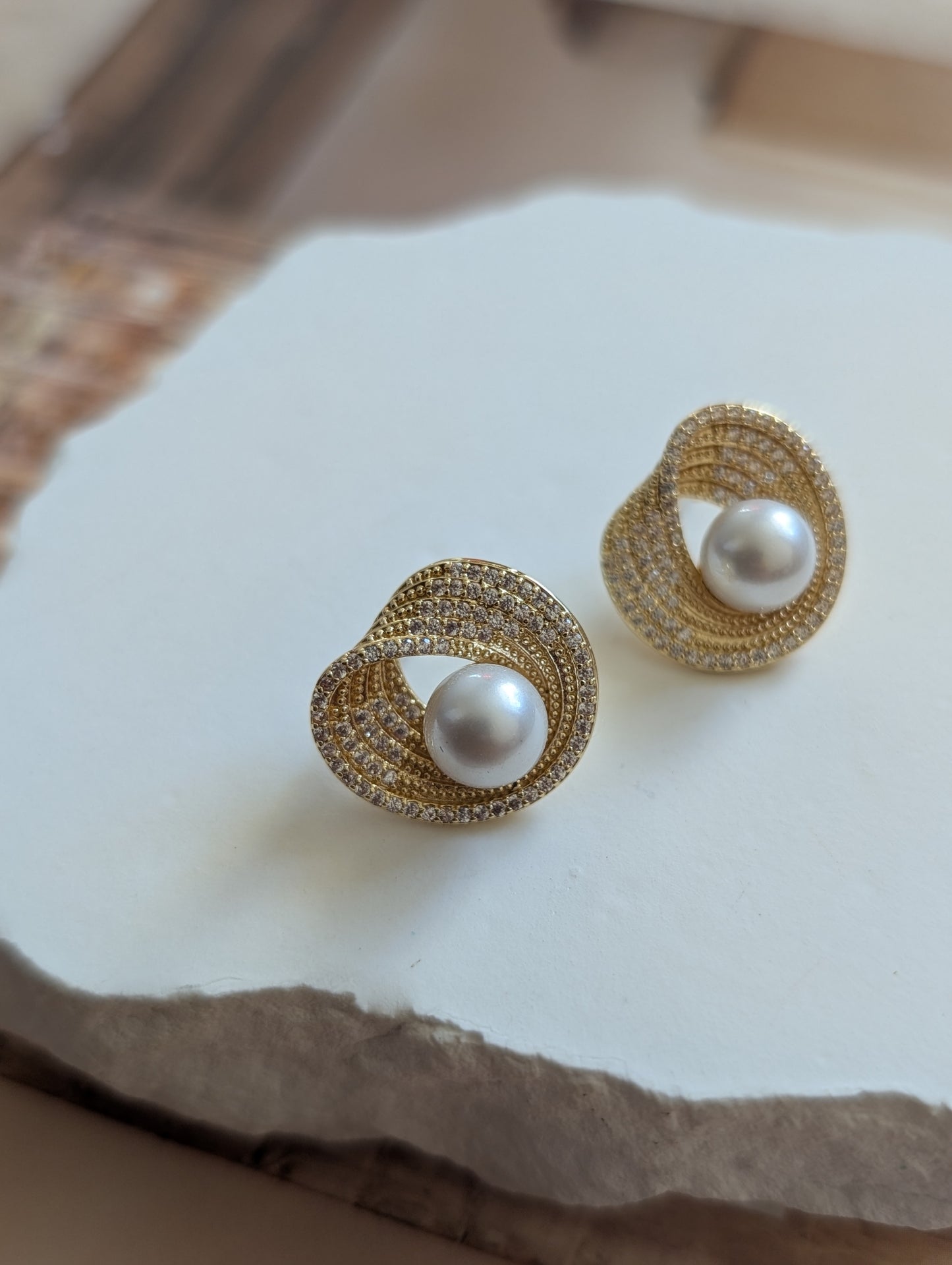 Celestial Halo Pearl Studs