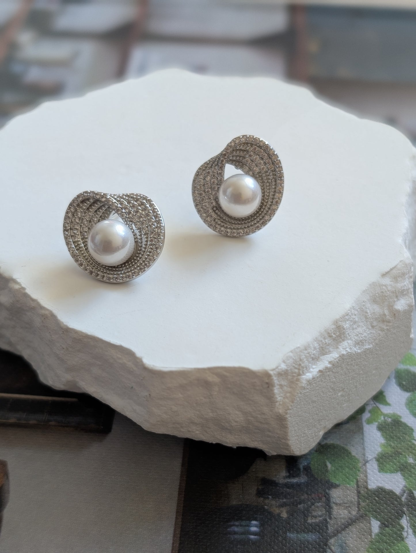 Celestial Halo Pearl Studs