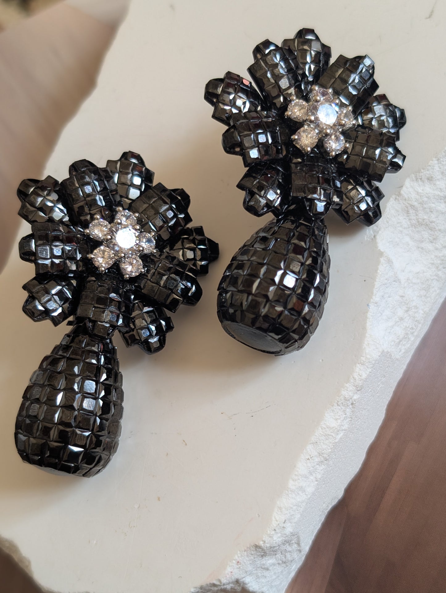 Zahira Garnet Bloom Earrings