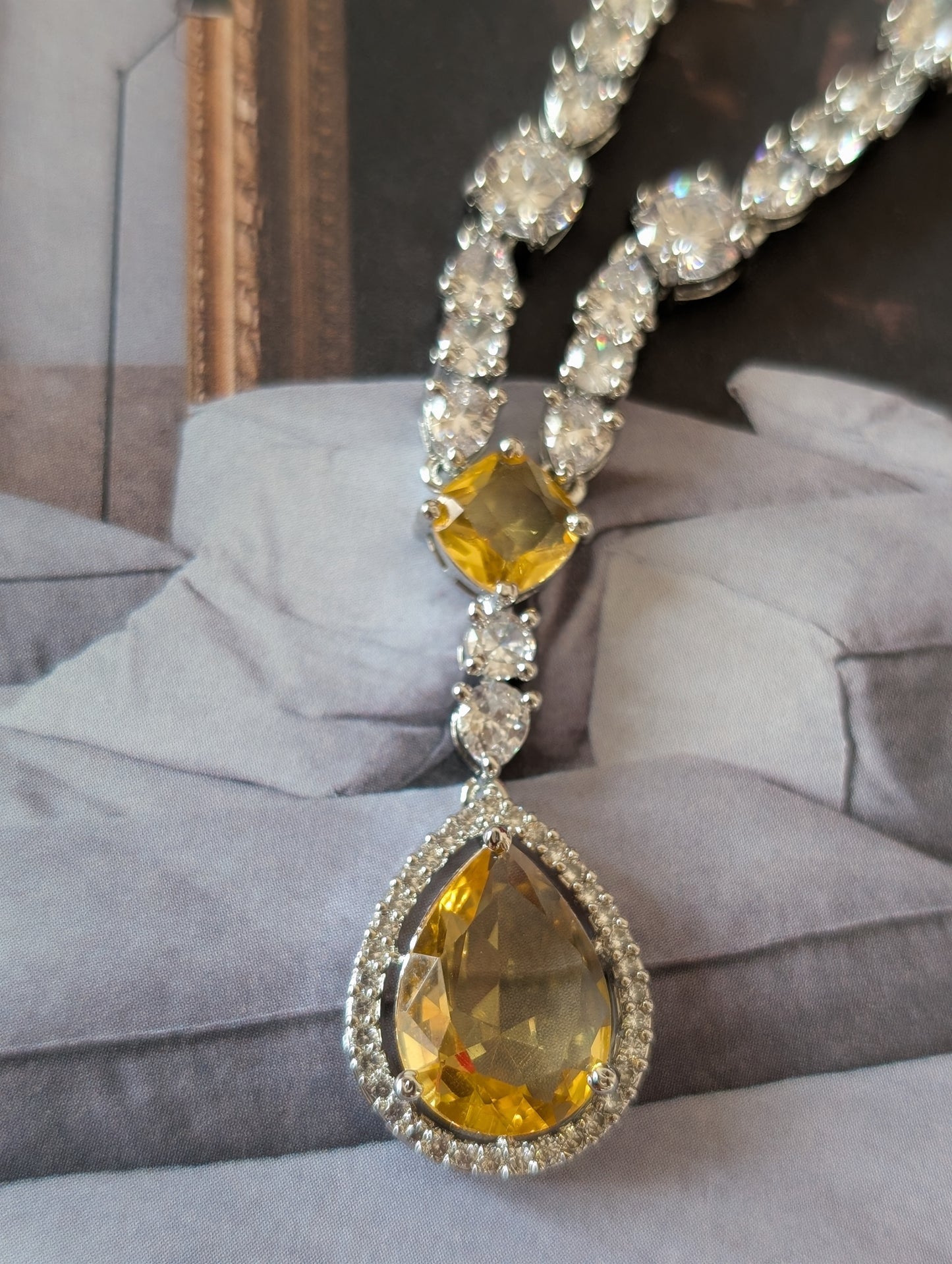 Sanya Citrine Drop Necklace Set