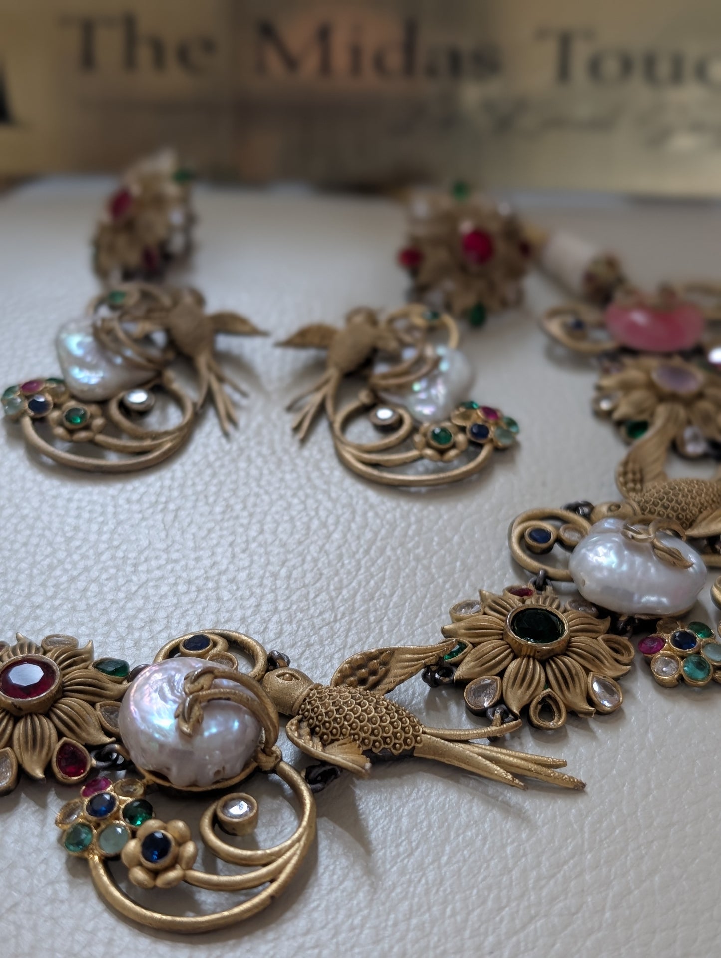 Vintage Pearl & Bird Motif Jewelry Set