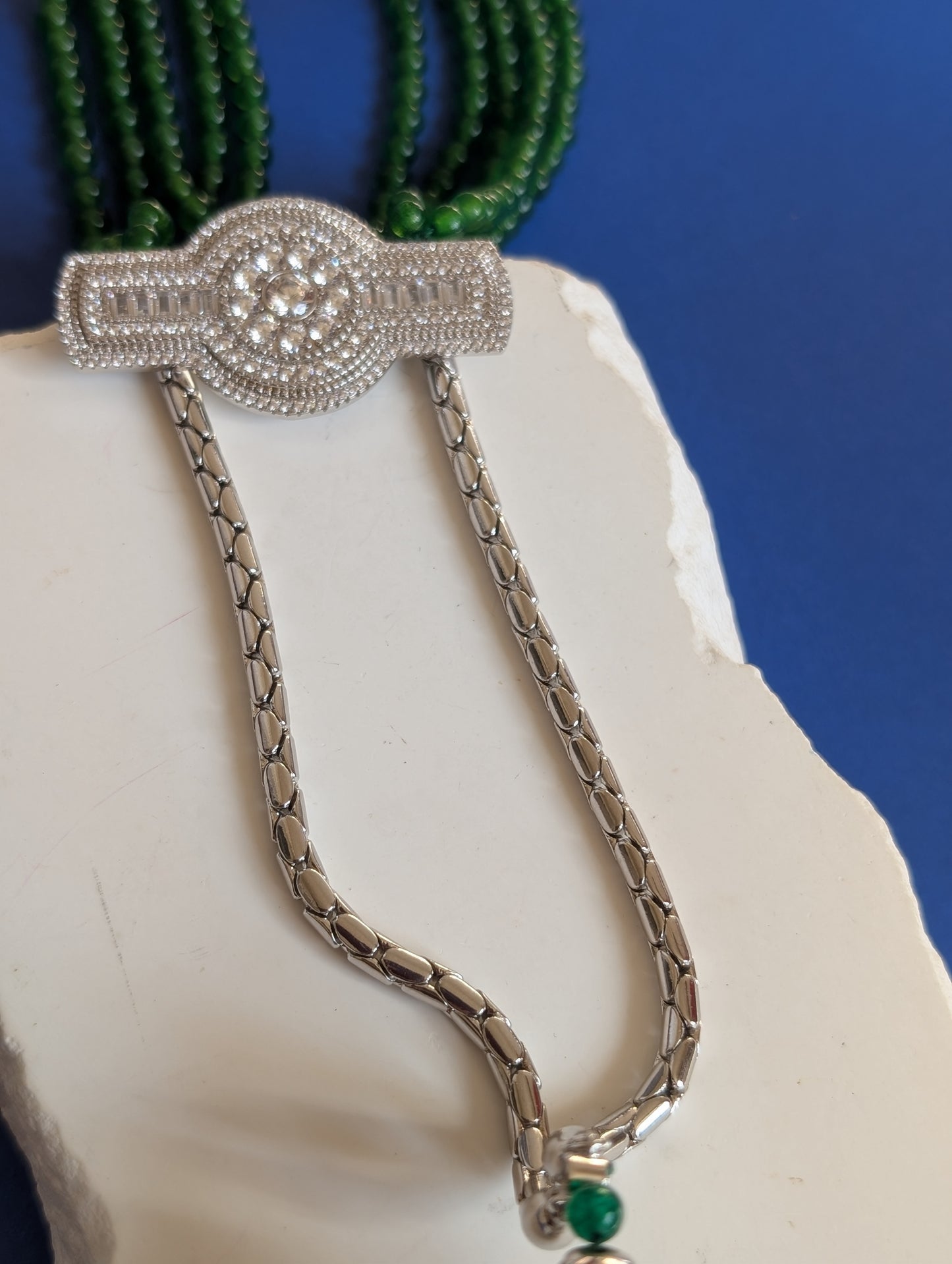 Regal Emerald Tassel Necklace