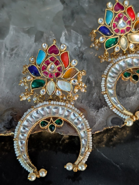 Lotus Crescent Earrings