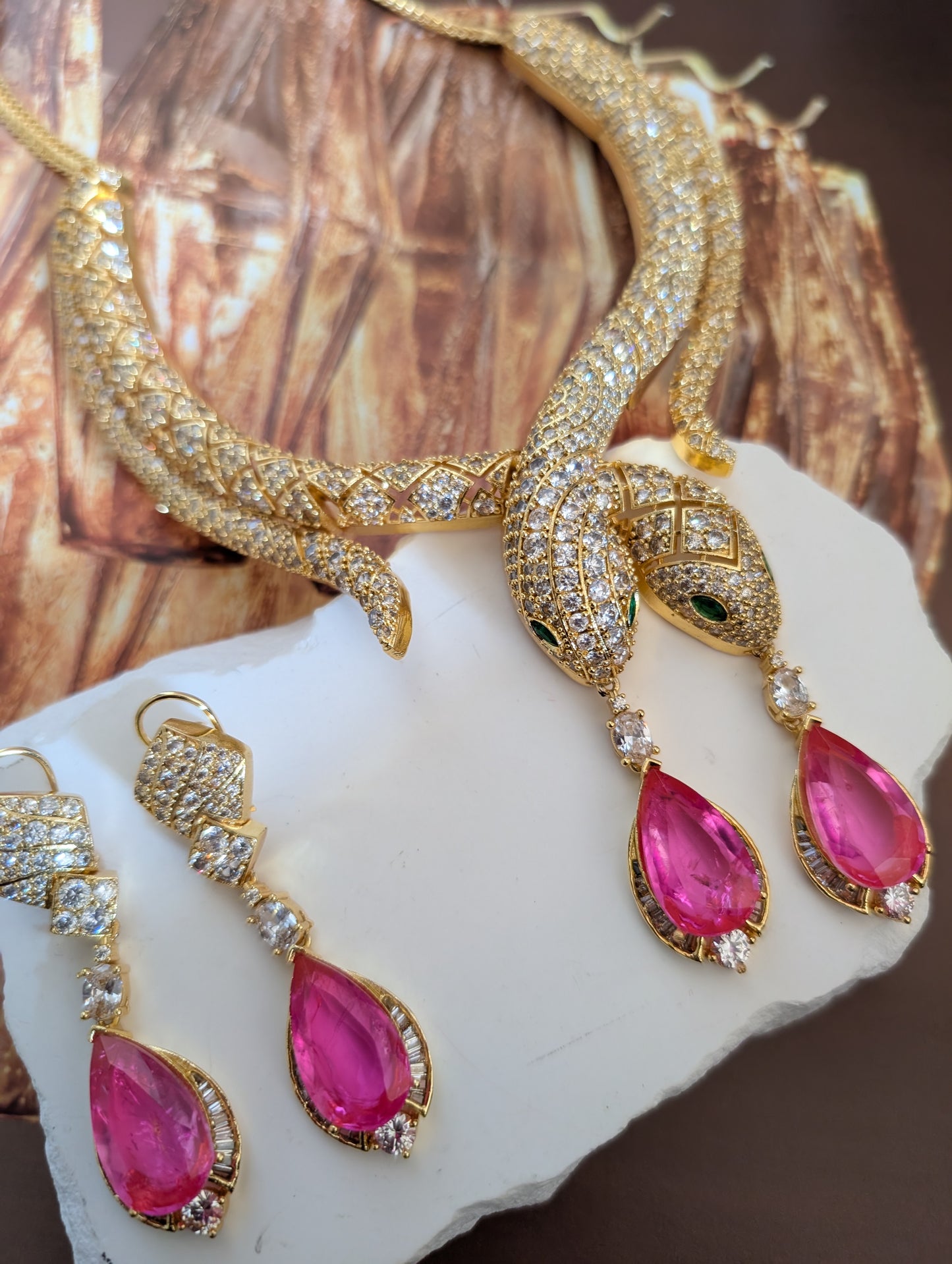Exquisite Gemstone Necklace & Earring Set